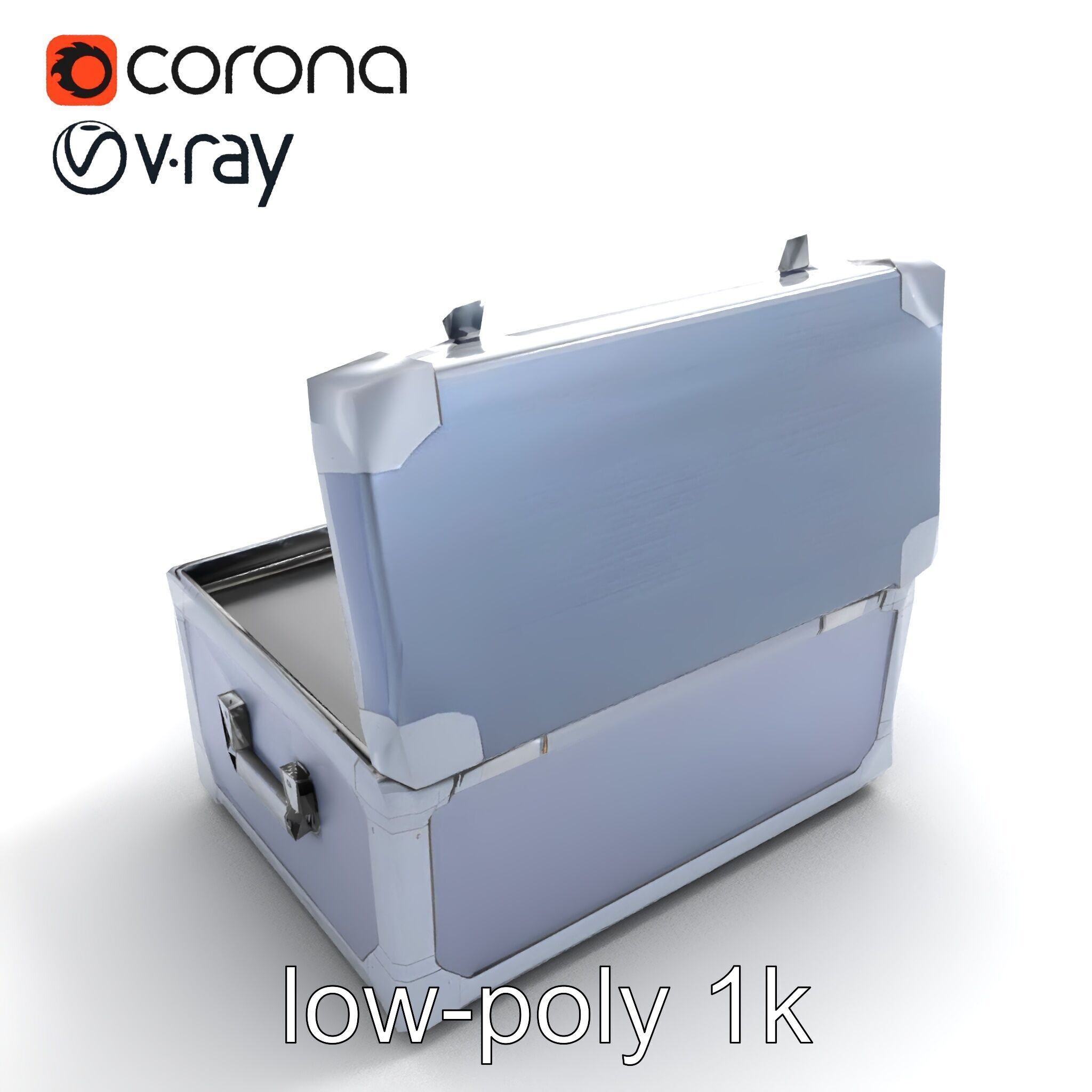 Compact Storage Trunk Model Pack with Customizable Compartments Low-poly 3D model_8