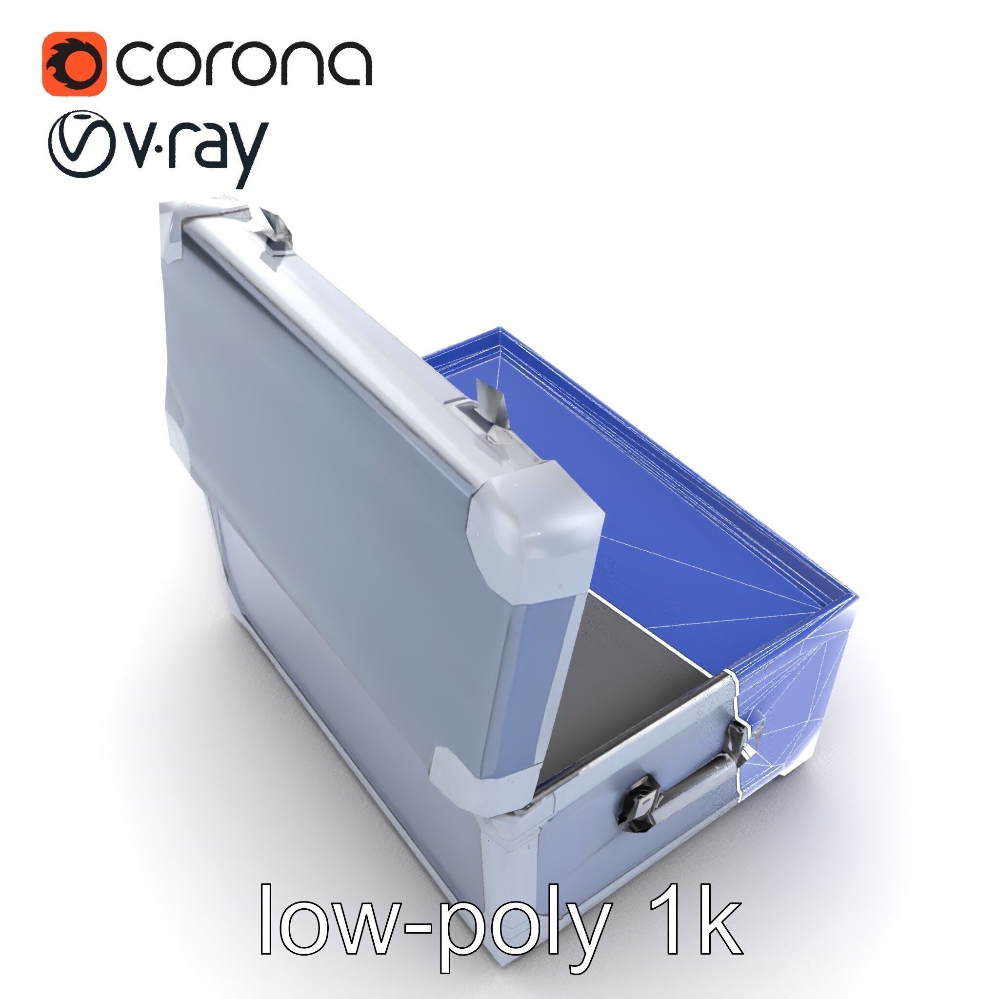 Compact Storage Trunk Model Pack with Customizable Compartments Low-poly 3D model_22