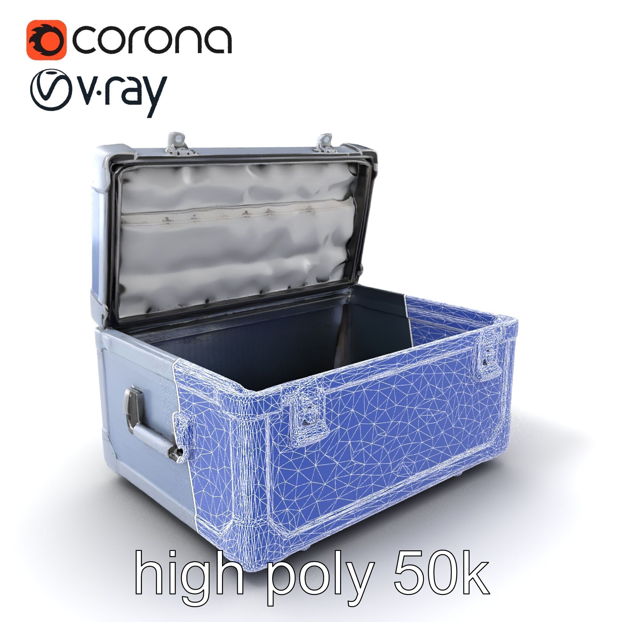 Compact Storage Trunk Model Pack with Customizable Compartments Low-poly 3D model_1