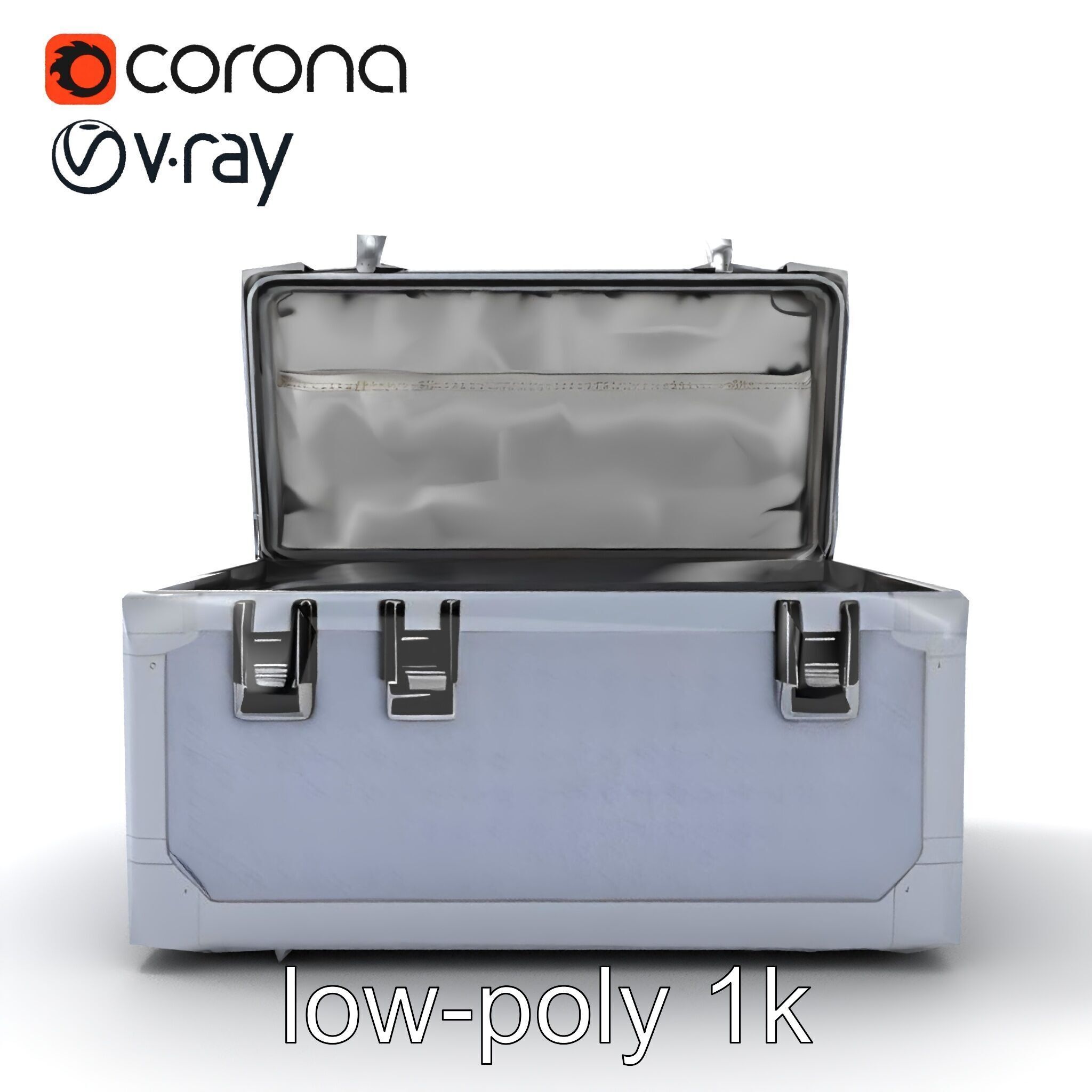 Compact Storage Trunk Model Pack with Customizable Compartments Low-poly 3D model_29
