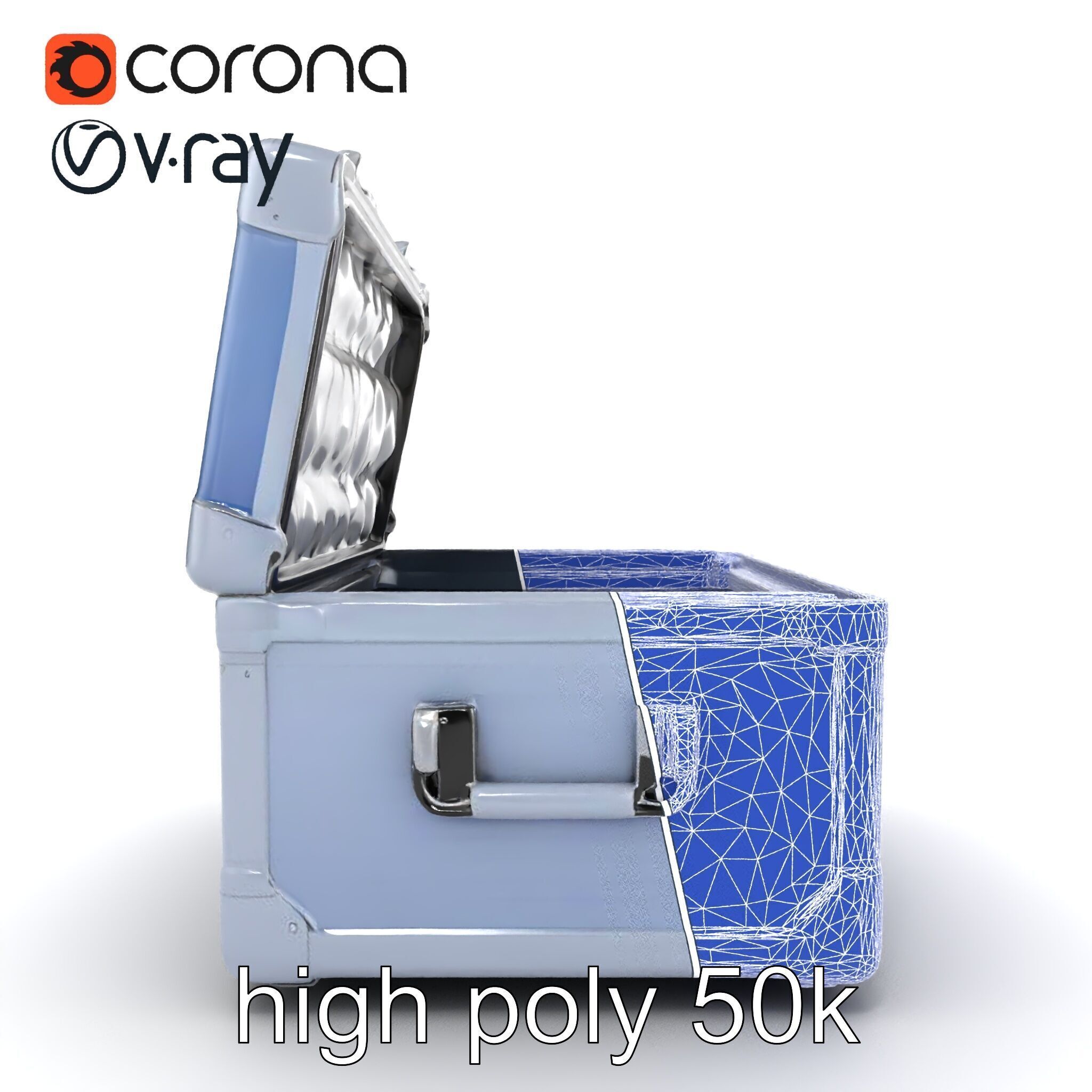 Compact Storage Trunk Model Pack with Customizable Compartments Low-poly 3D model_27