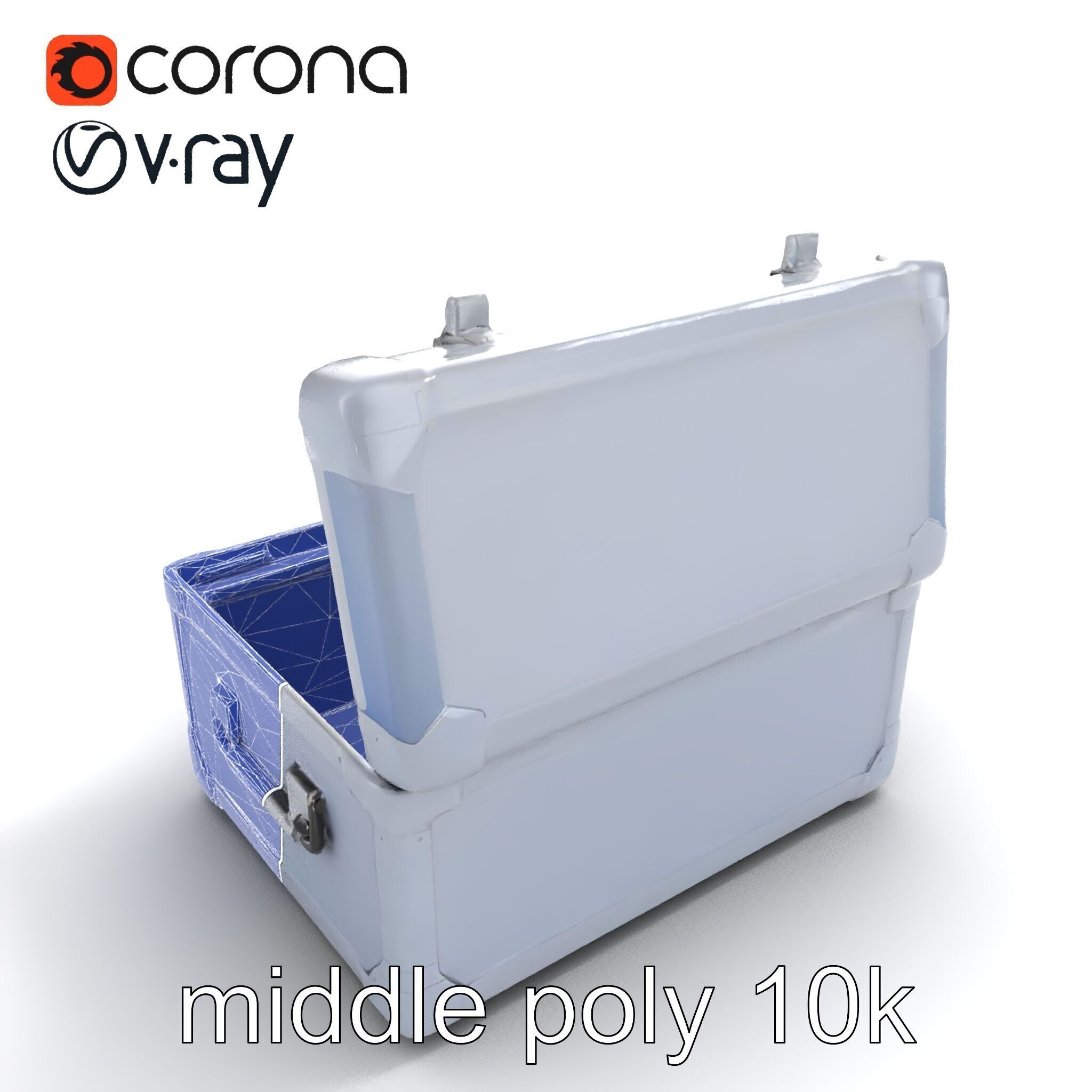 Compact Storage Trunk Model Pack with Customizable Compartments Low-poly 3D model_10