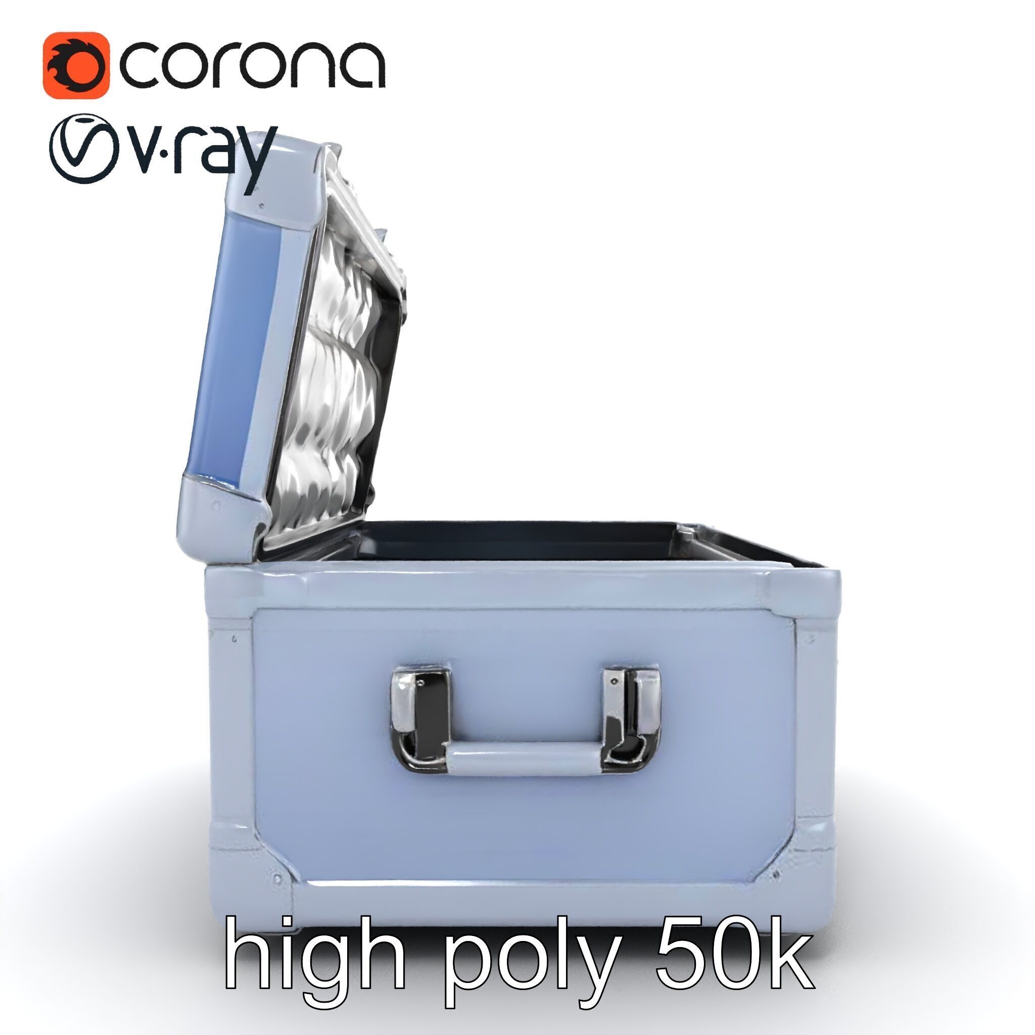 Compact Storage Trunk Model Pack with Customizable Compartments Low-poly 3D model_11