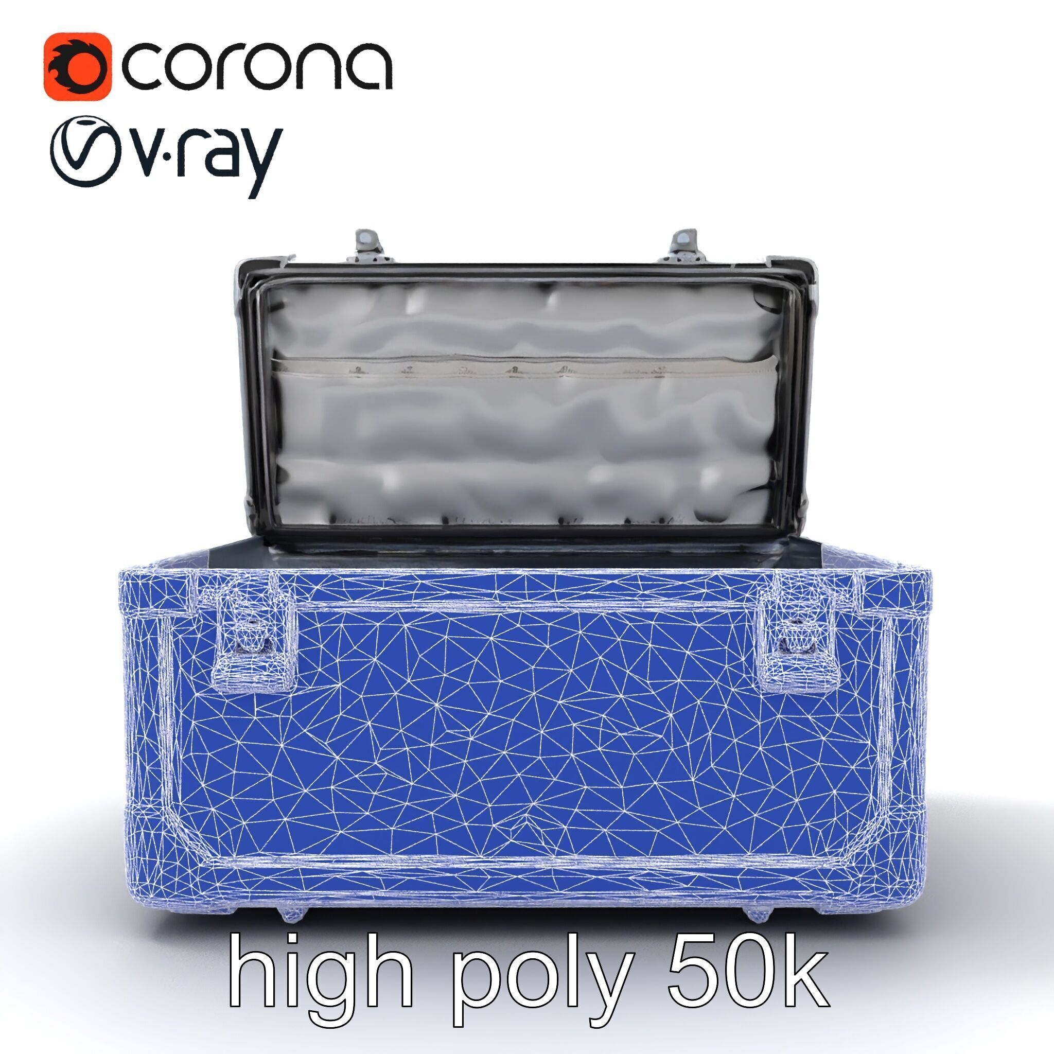 Compact Storage Trunk Model Pack with Customizable Compartments Low-poly 3D model_30
