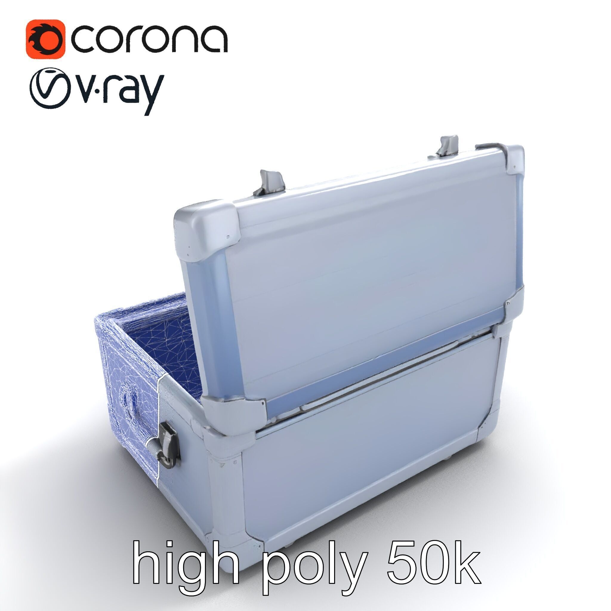 Compact Storage Trunk Model Pack with Customizable Compartments Low-poly 3D model_13