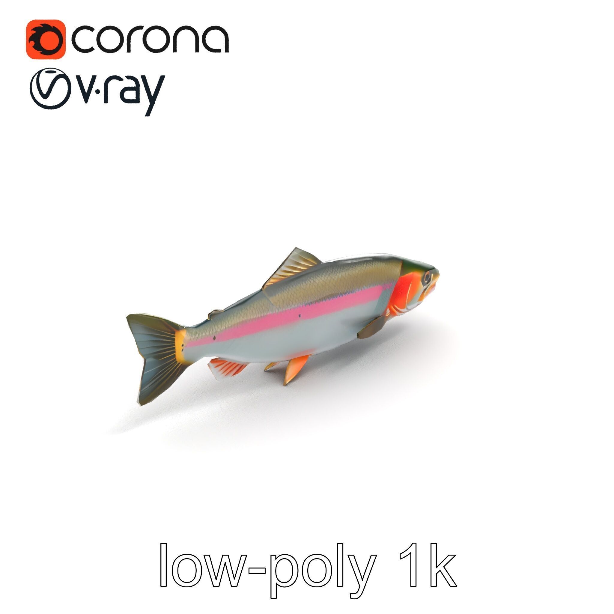 Dynamic Trout Fish Nature Realism model pack Low-poly 3D model_9