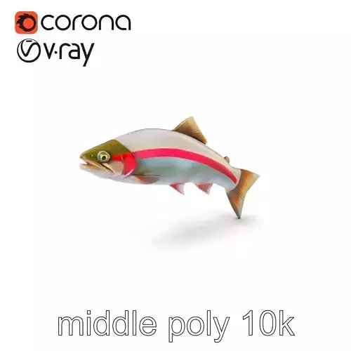 Rainbow Trout Detailed Fish Model Pack Low-poly 3D model