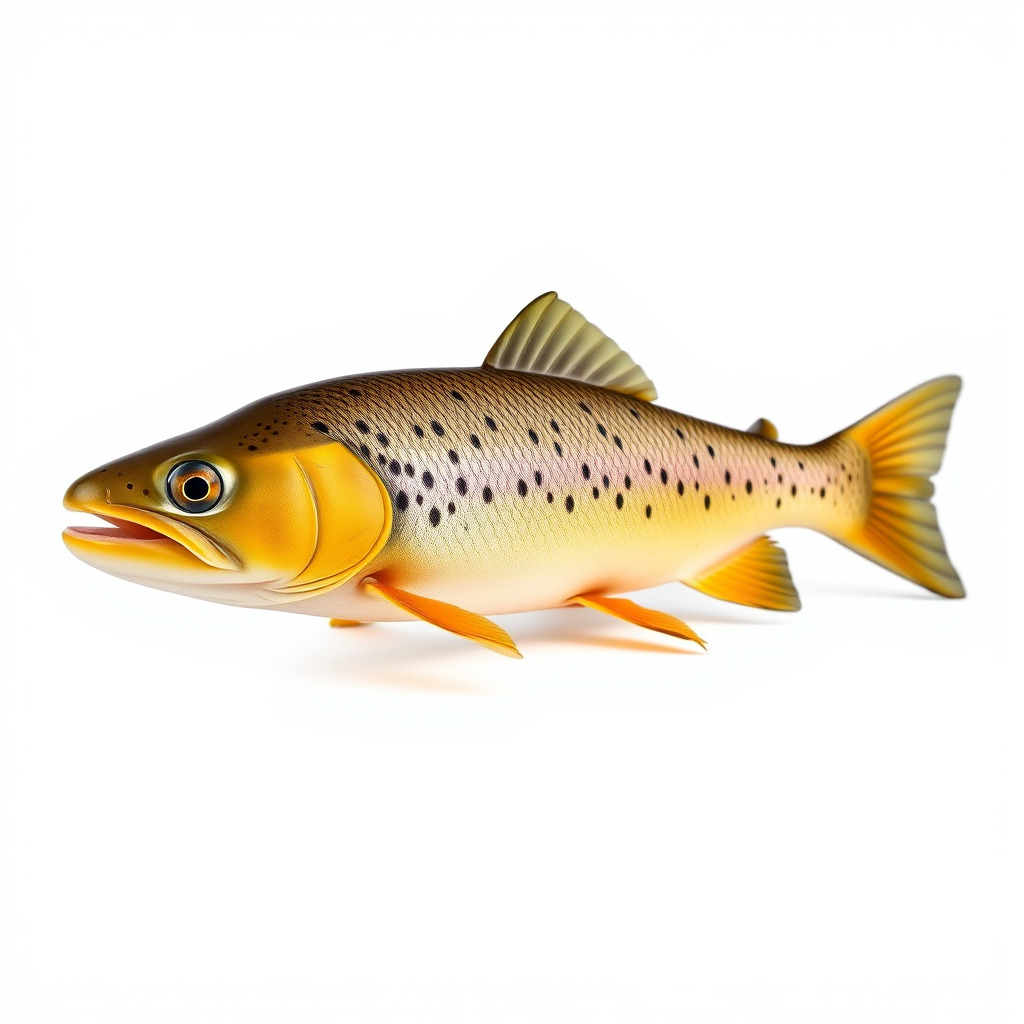 Bright Yellow Apache Trout 3D model pack with Detailed Textures Low-poly 3D model_3