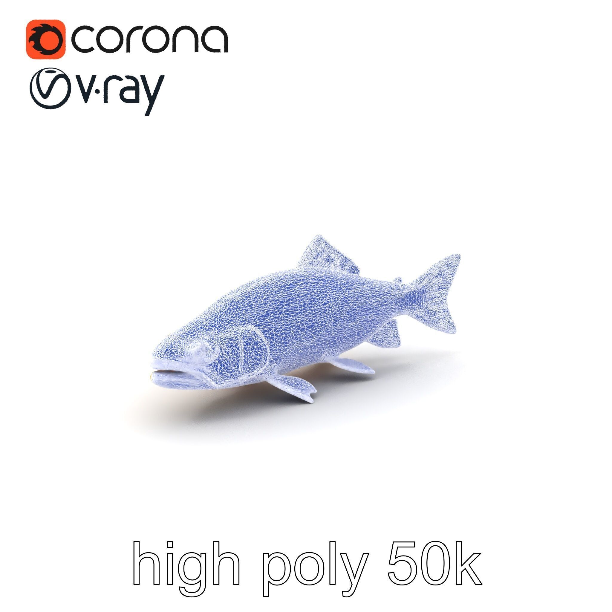 Bright Yellow Apache Trout 3D model pack with Detailed Textures Low-poly 3D model_1