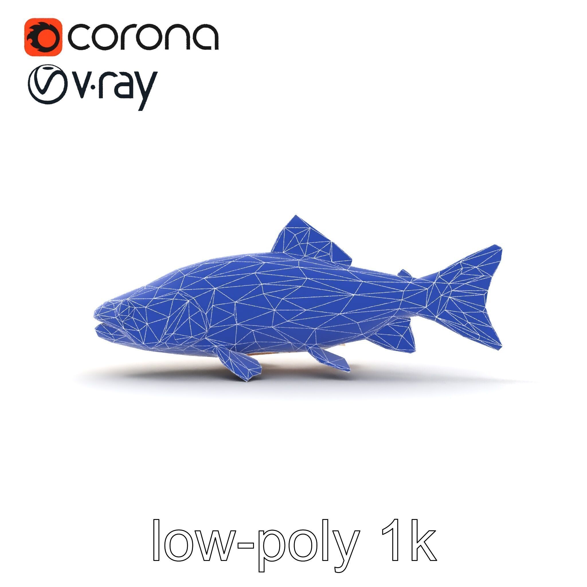 Bright Yellow Apache Trout 3D model pack with Detailed Textures Low-poly 3D model_24