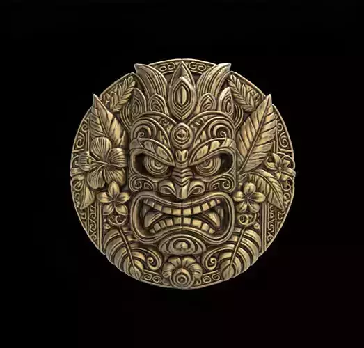 tiki mask wall decor  3D print model