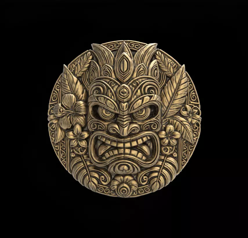 tiki mask wall decor 3D print model_0