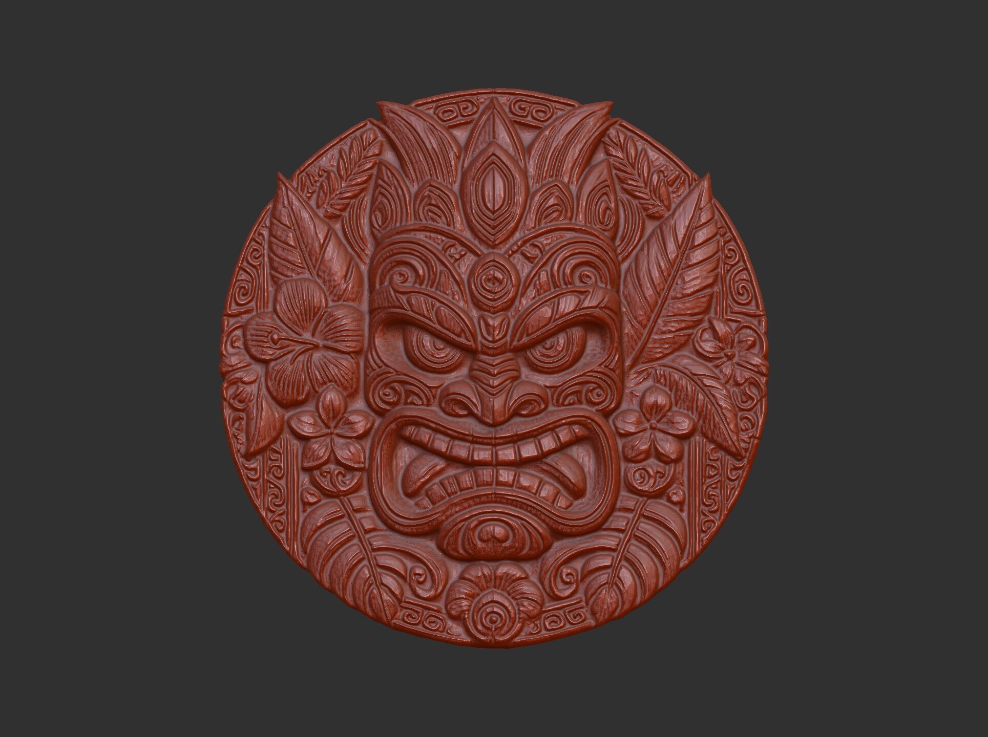 tiki mask wall decor 3D print model_16