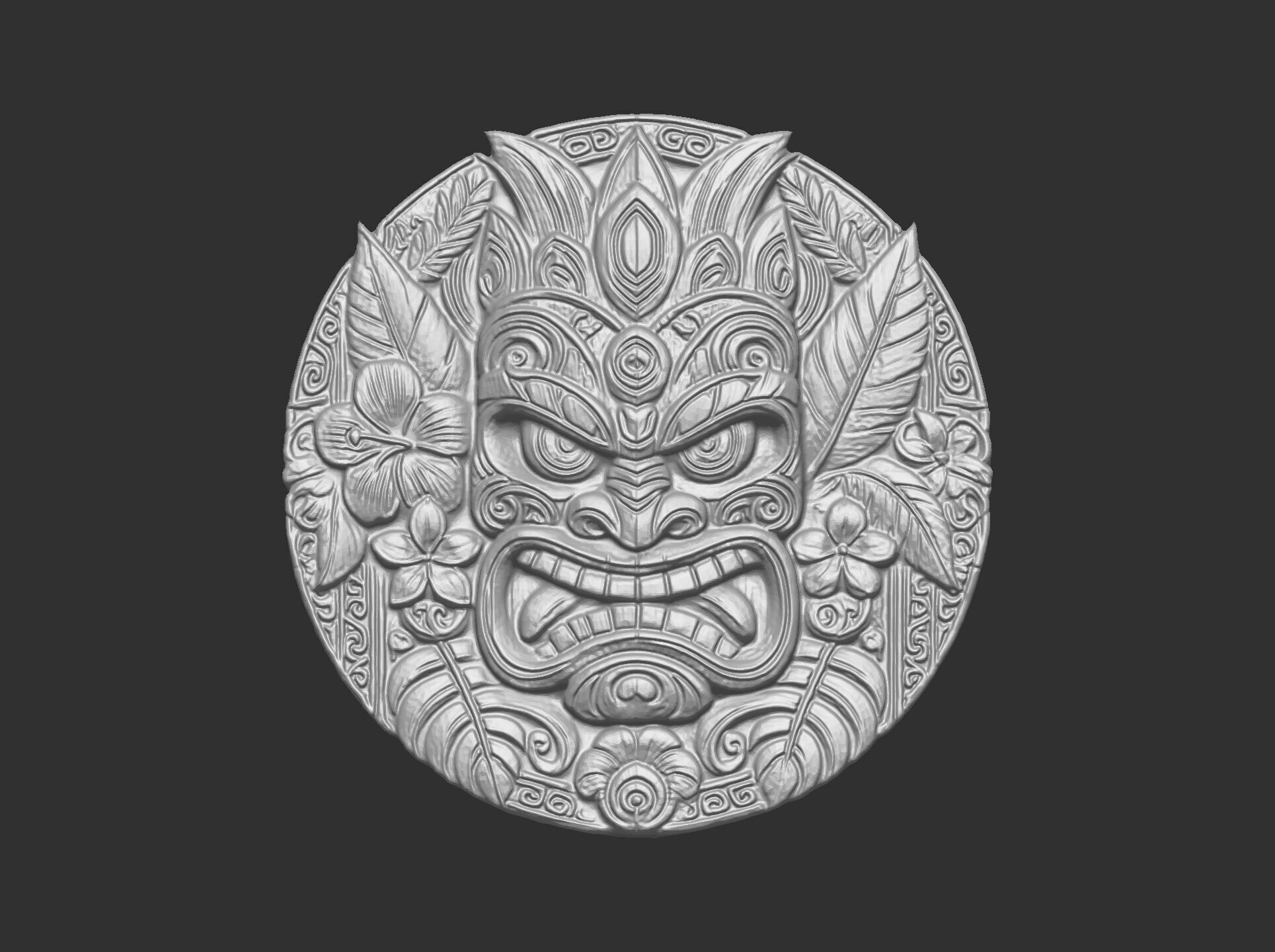 tiki mask wall decor 3D print model_14