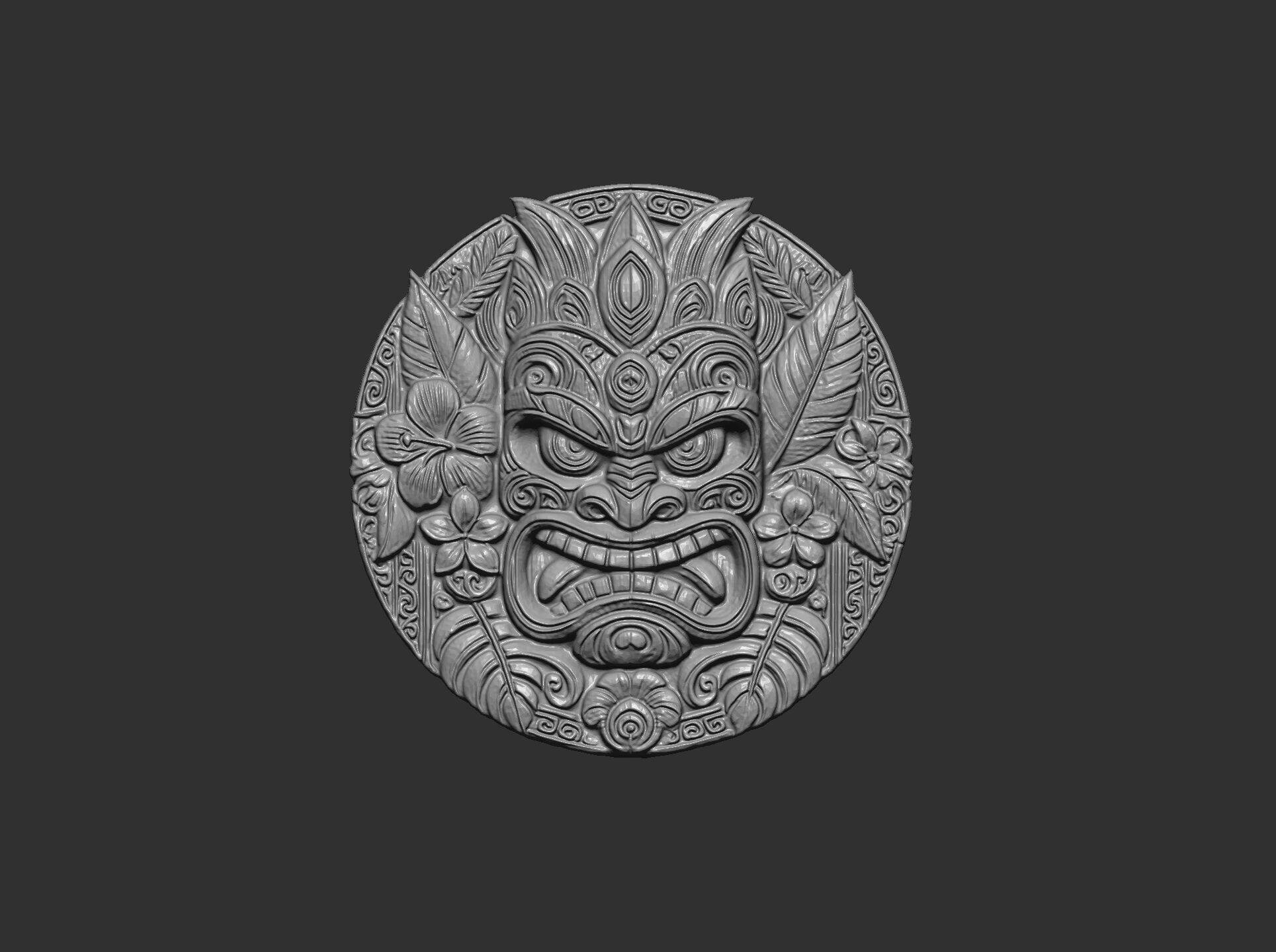 tiki mask wall decor 3D print model_19