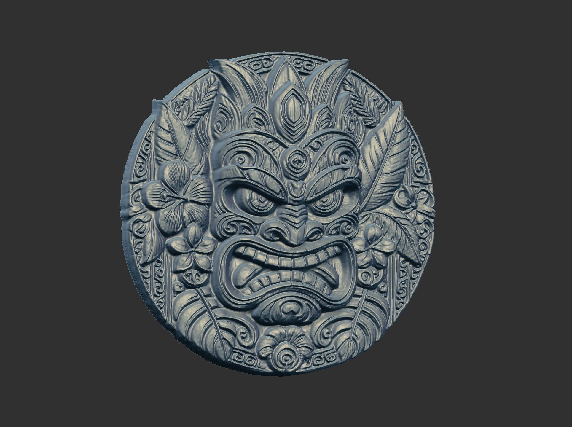 tiki mask wall decor 3D print model_9