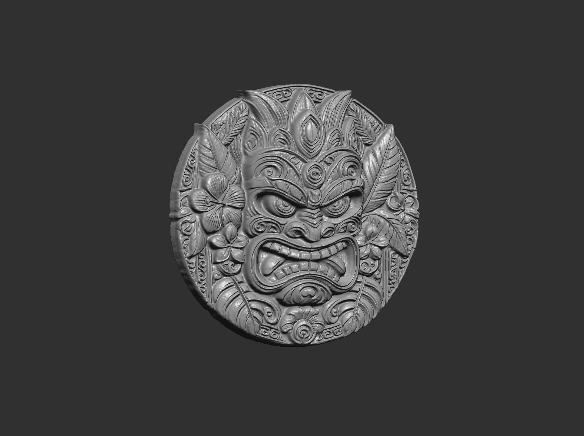 tiki mask wall decor 3D print model_17