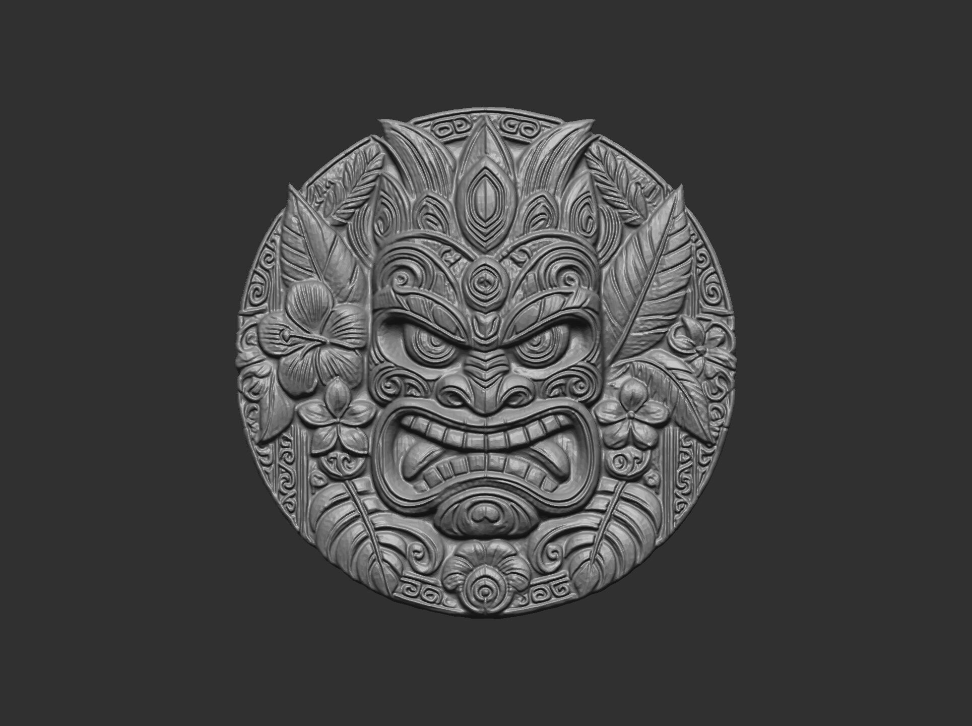 tiki mask wall decor 3D print model_3