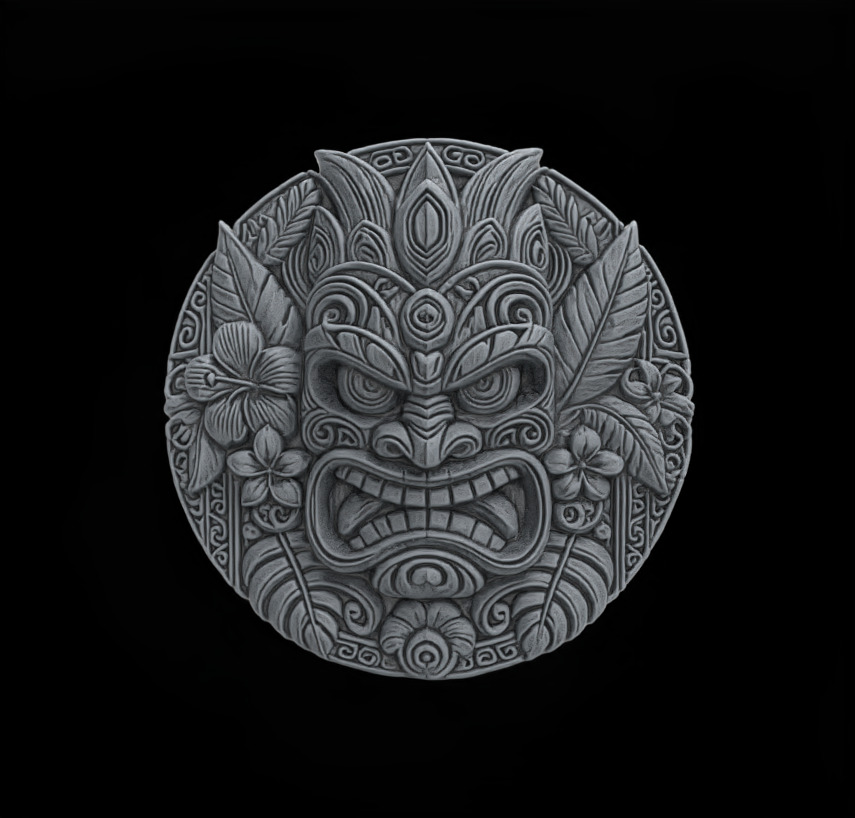tiki mask wall decor 3D print model_2