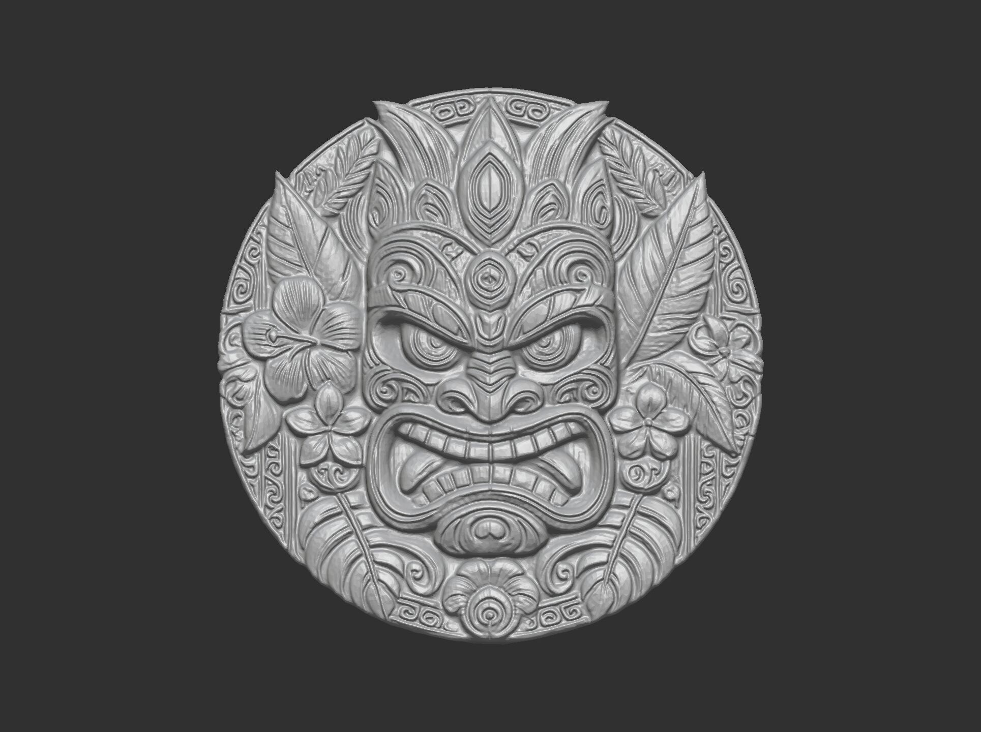 tiki mask wall decor 3D print model_24