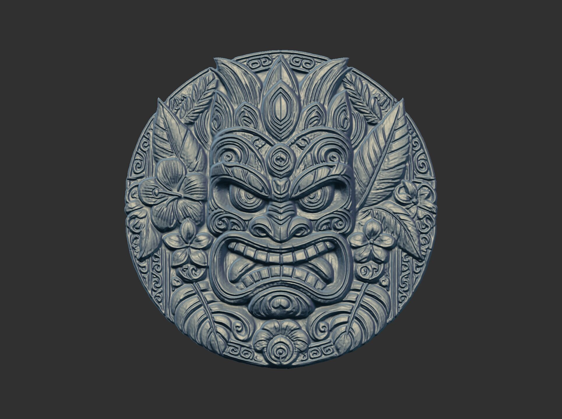 tiki mask wall decor 3D print model_15