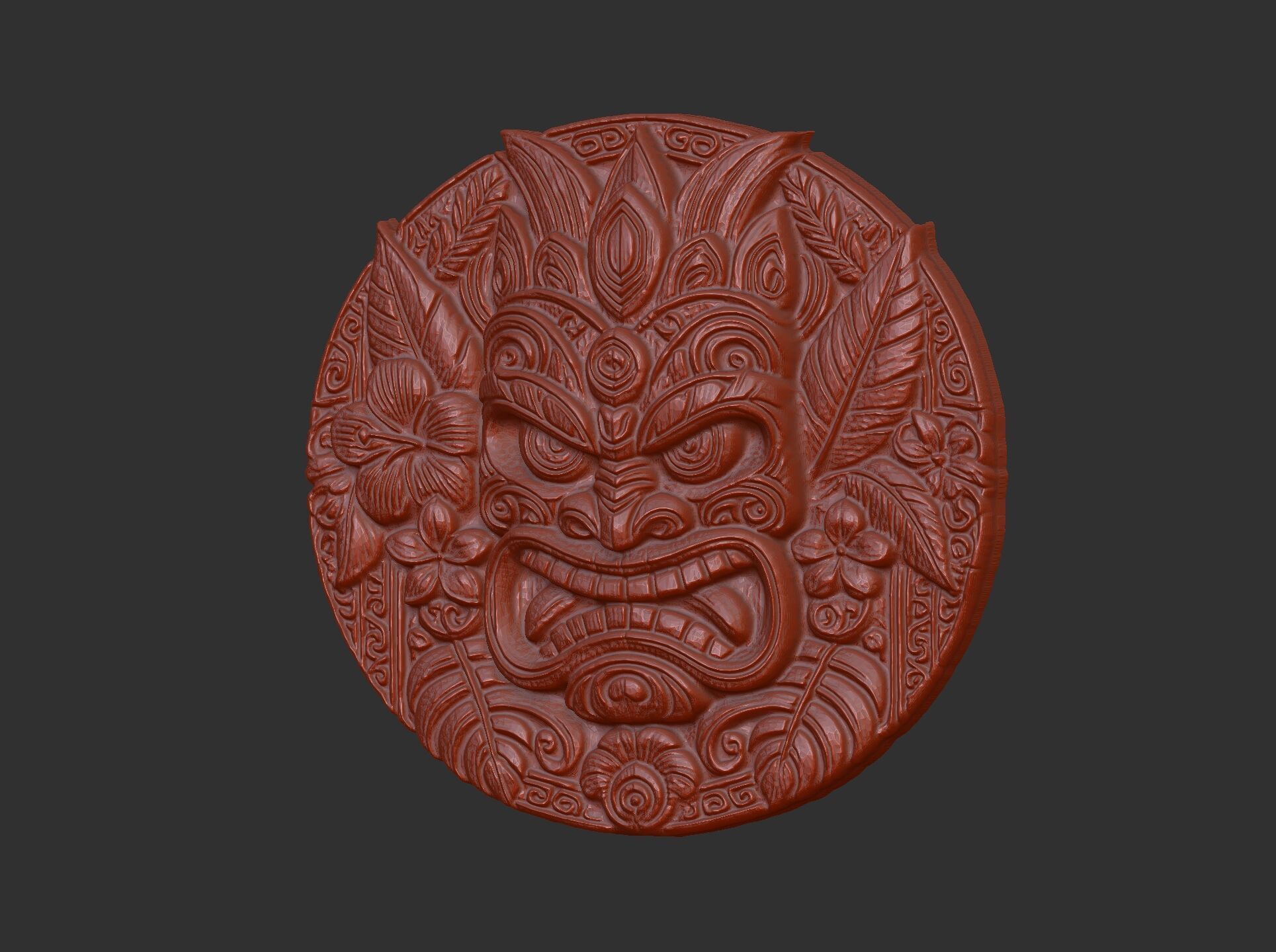 tiki mask wall decor 3D print model_5