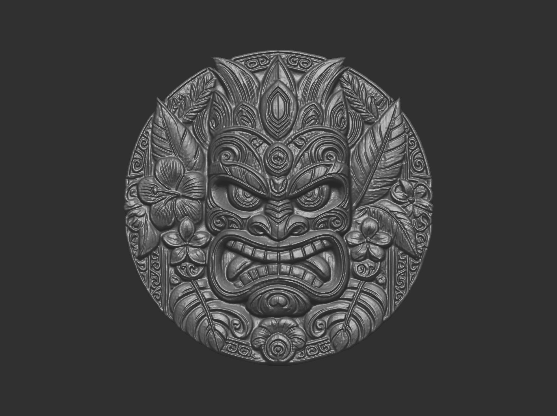 tiki mask wall decor 3D print model_22