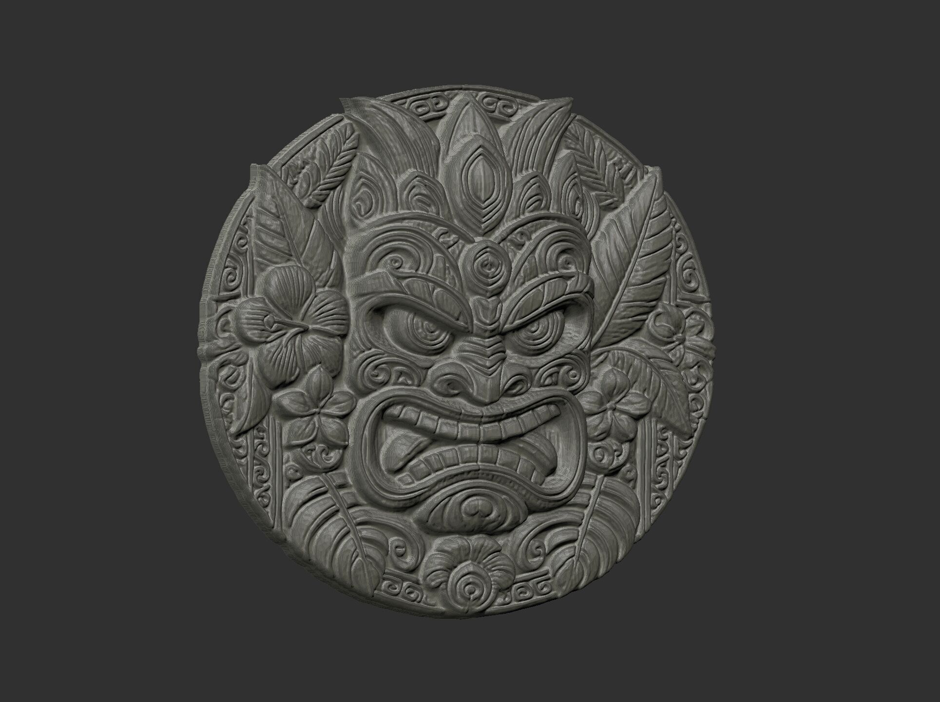 tiki mask wall decor 3D print model_10