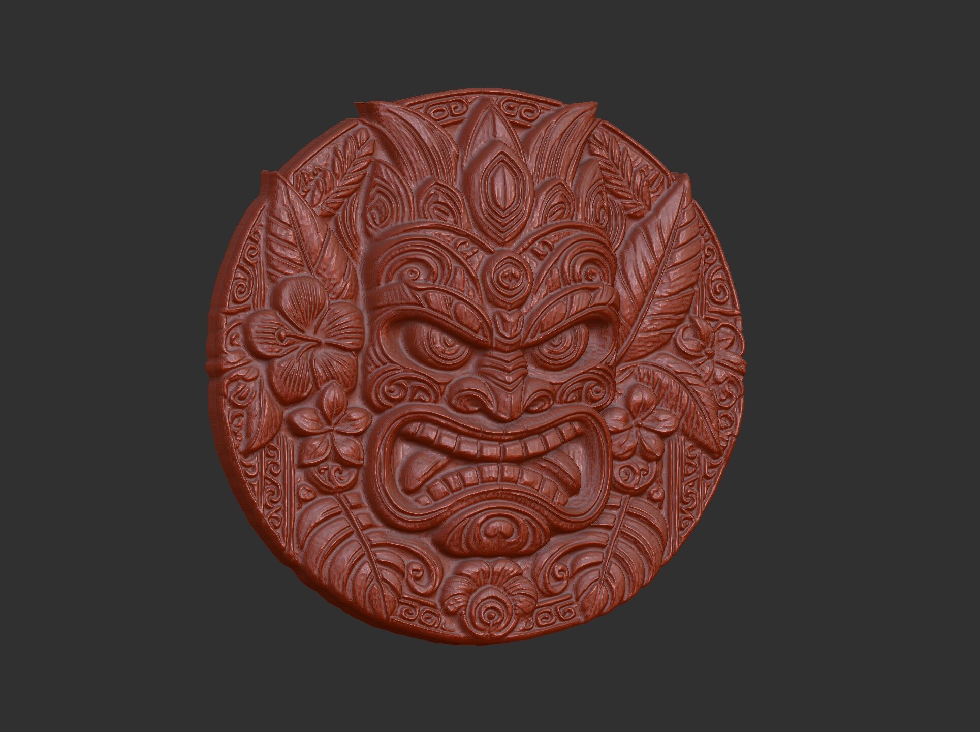 tiki mask wall decor 3D print model_8
