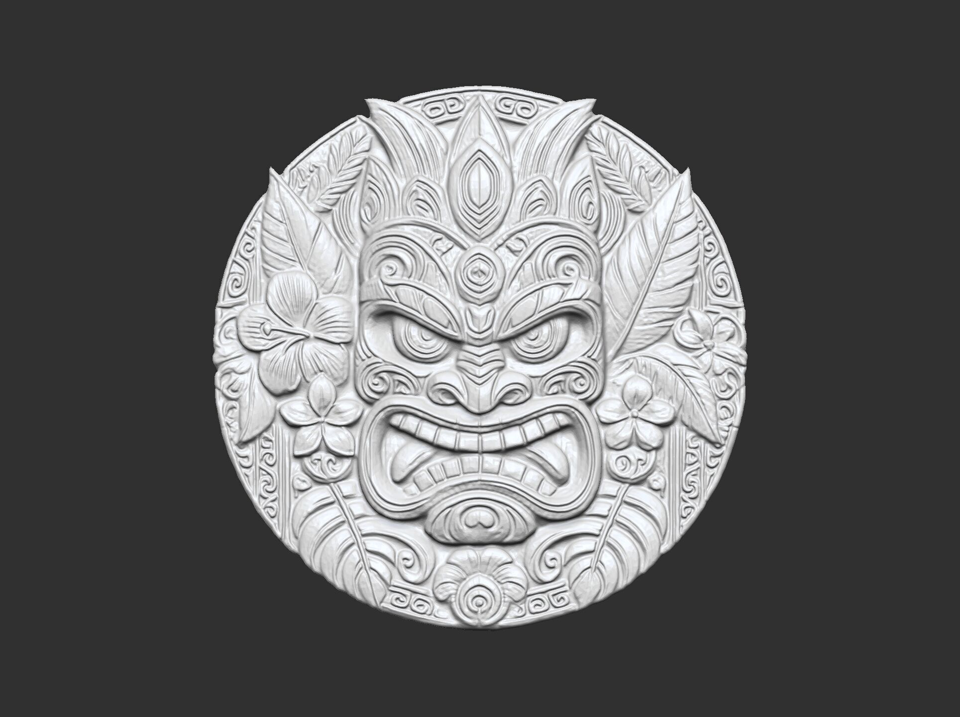tiki mask wall decor 3D print model_20