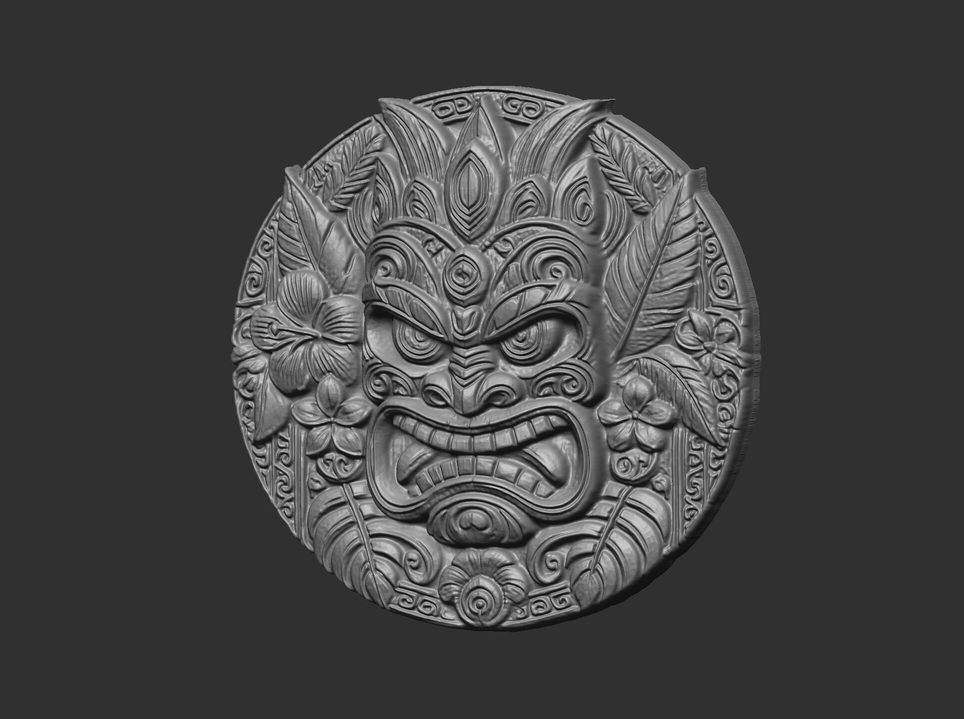 tiki mask wall decor 3D print model_6