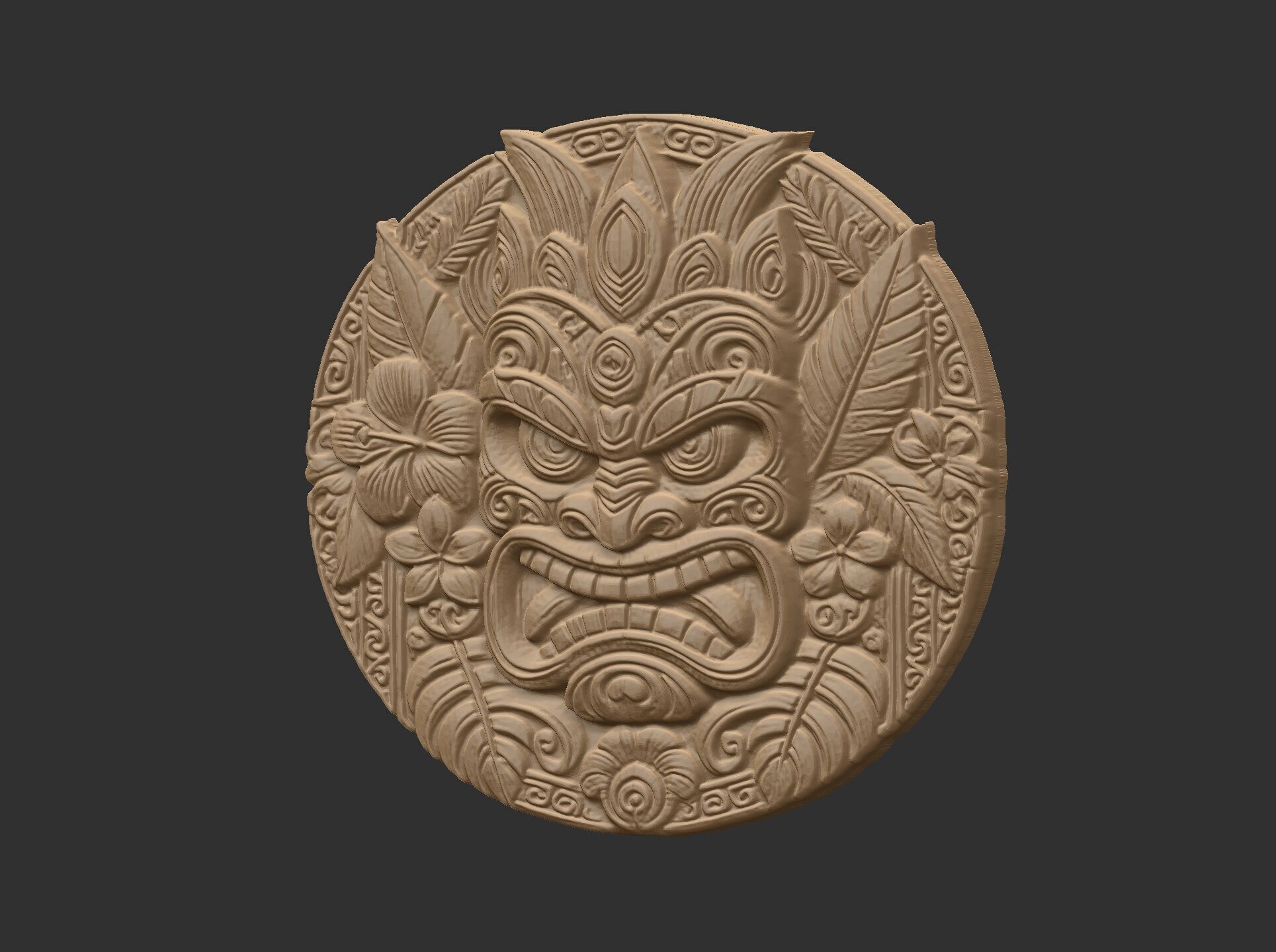 tiki mask wall decor 3D print model_25