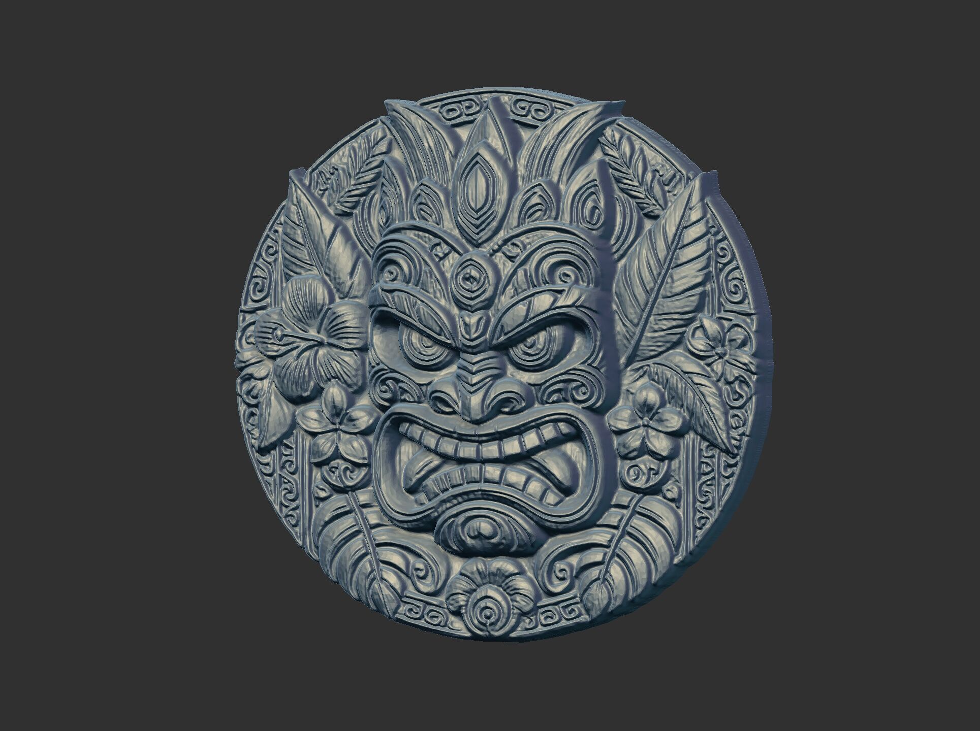 tiki mask wall decor 3D print model_4