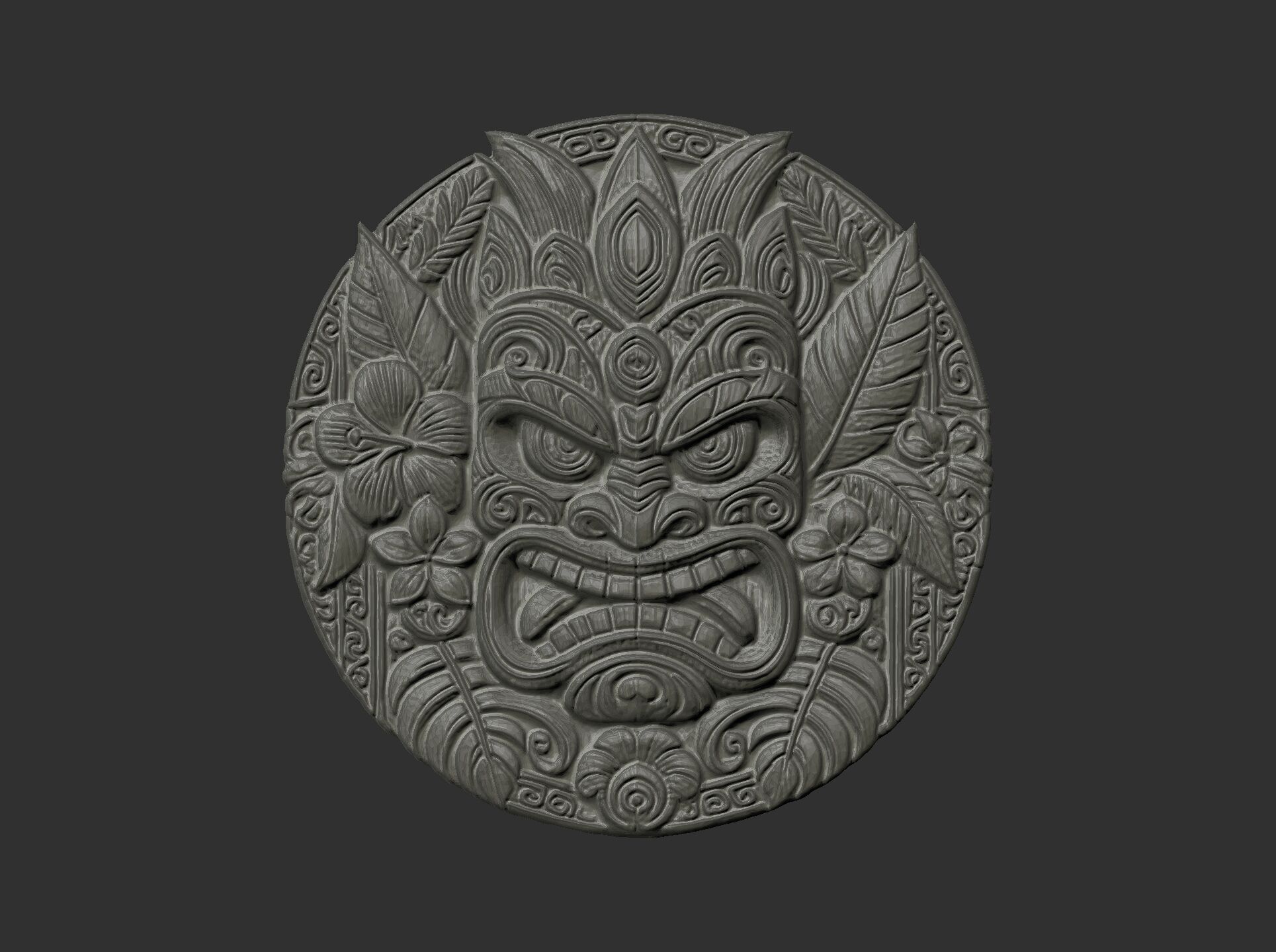 tiki mask wall decor 3D print model_13