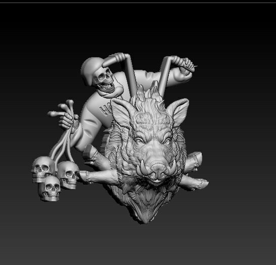 Boar Warrior Skeleton 3D model 3D print model_1