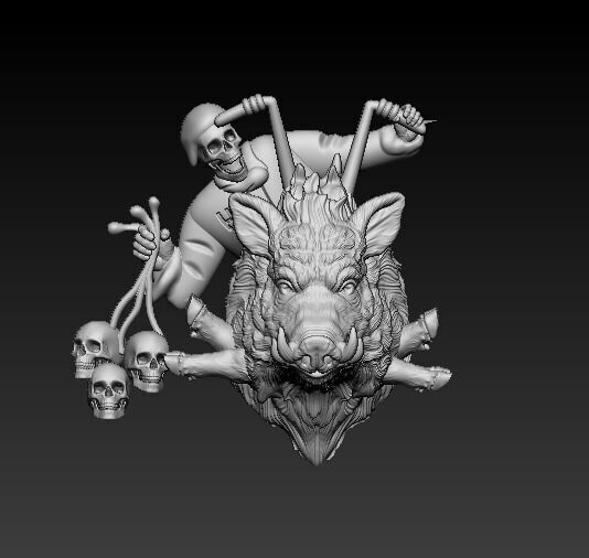 Boar Warrior Skeleton 3D model 3D print model_2