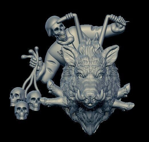 Boar Warrior Skeleton 3D model 3D print model_6