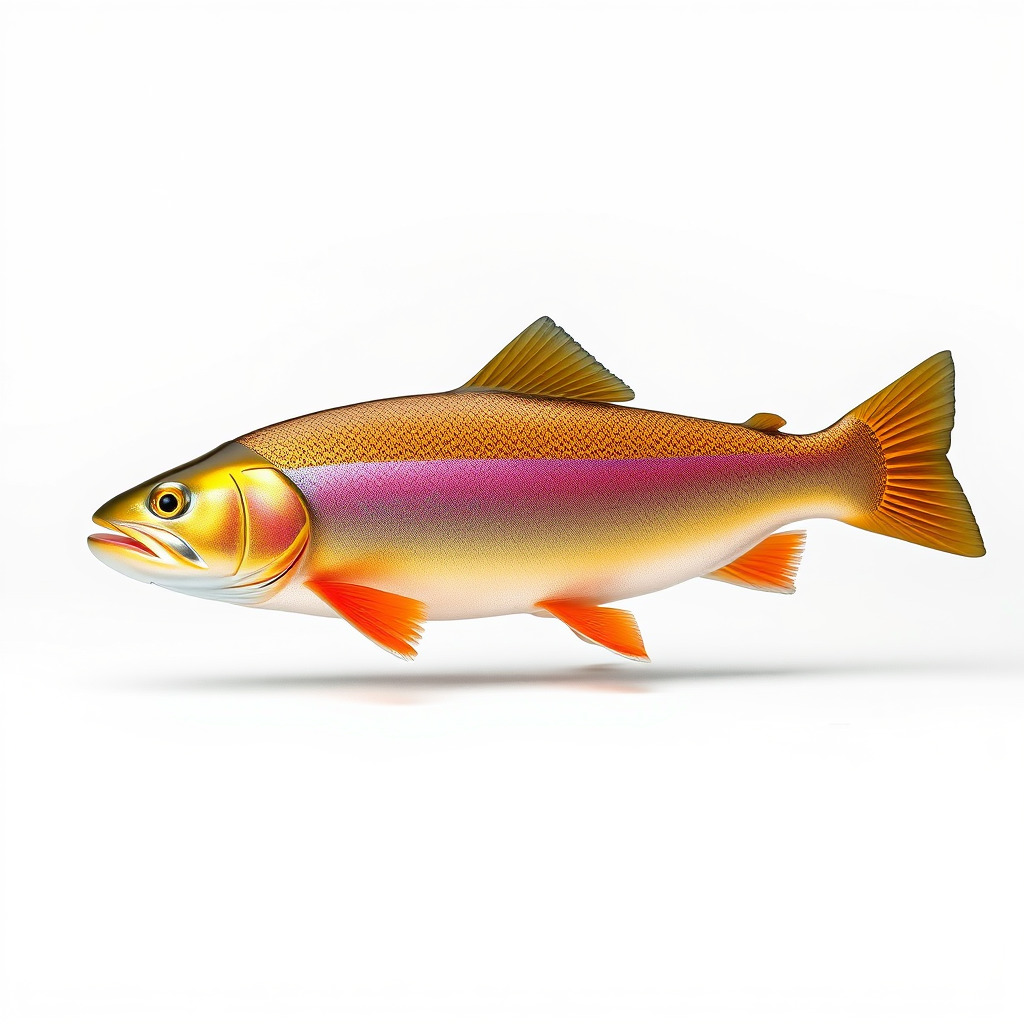 Golden Rainbow Trout 3D Realistic Model Pack Low-poly 3D model_4