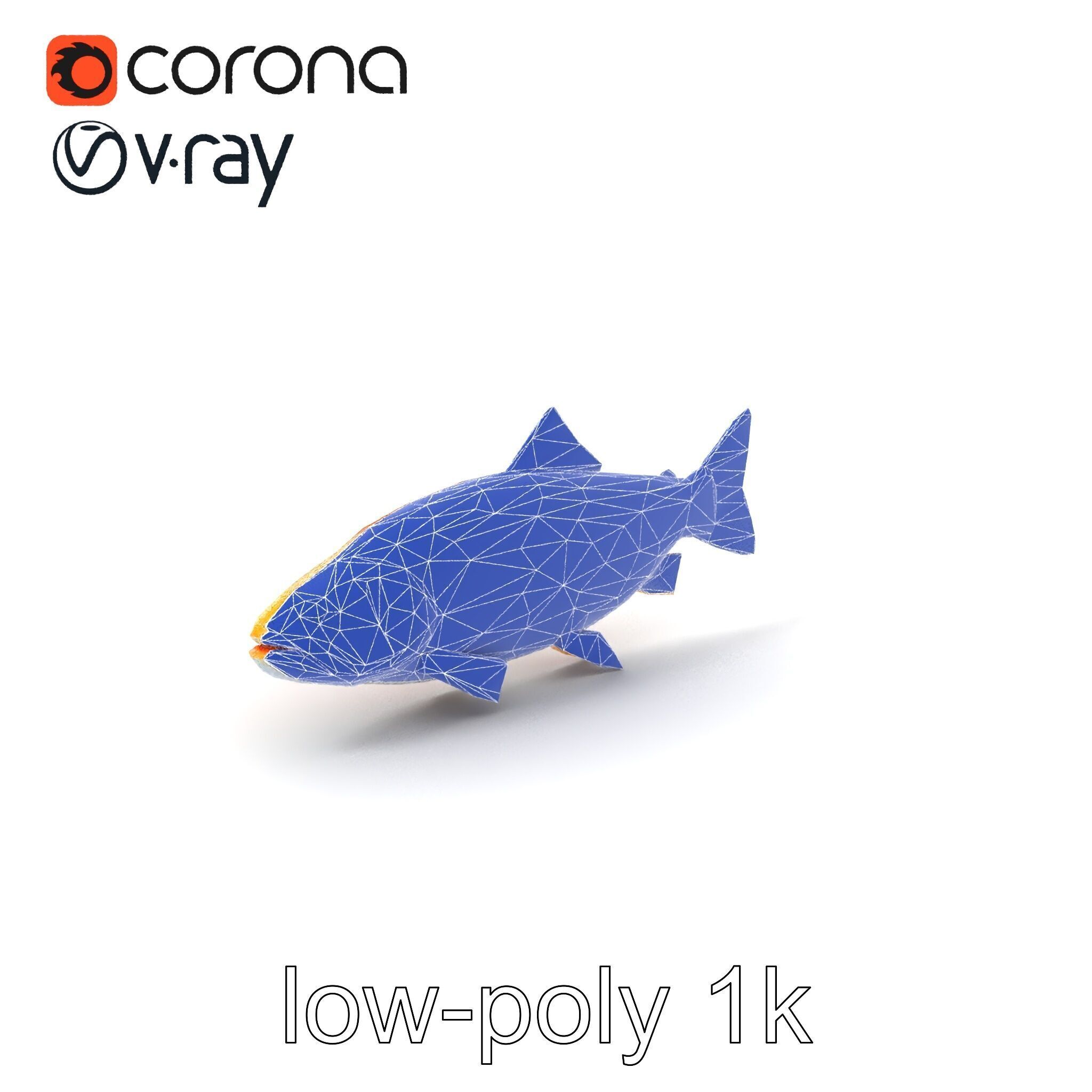 Golden Rainbow Trout 3D Realistic Model Pack Low-poly 3D model_7