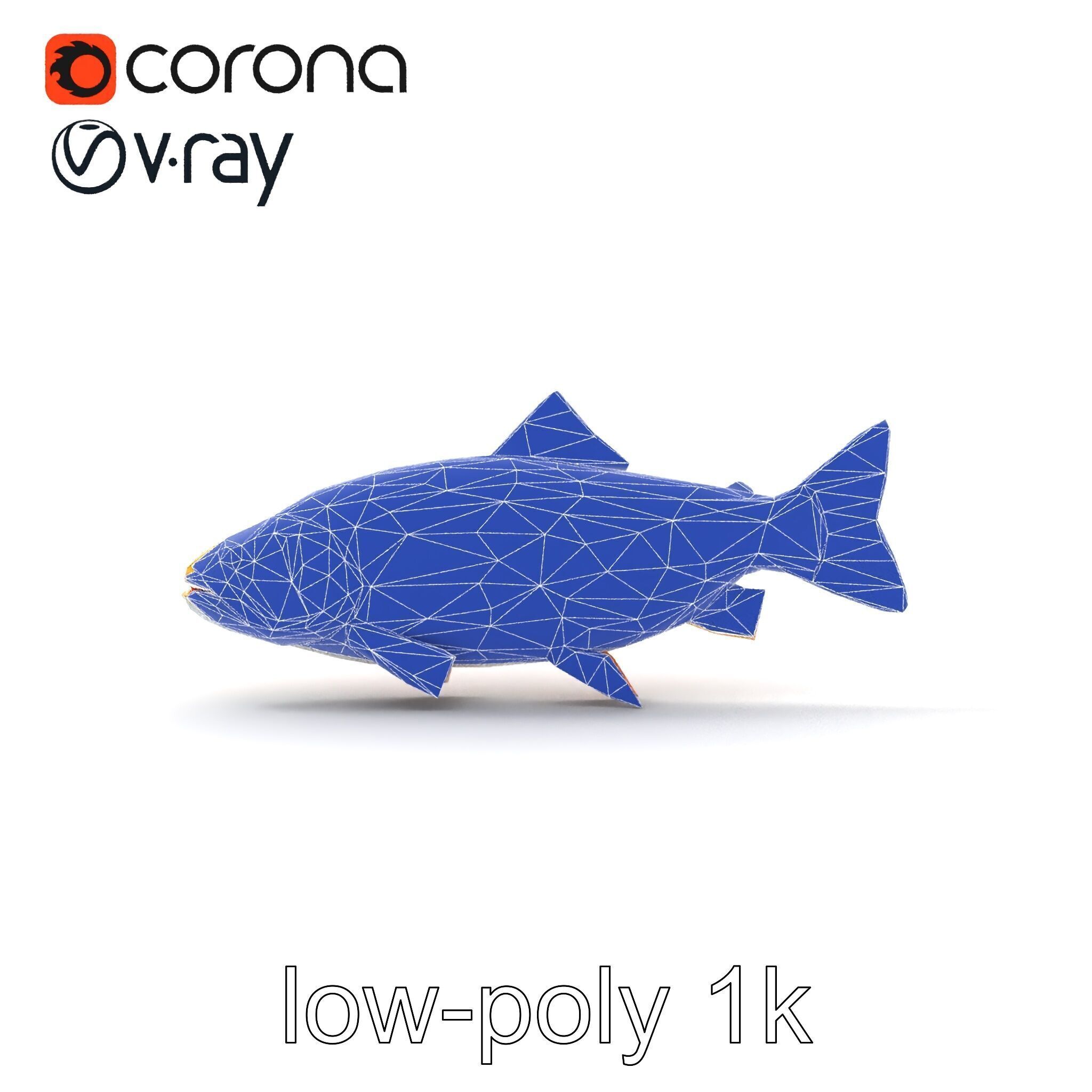 Golden Rainbow Trout 3D Realistic Model Pack Low-poly 3D model_12