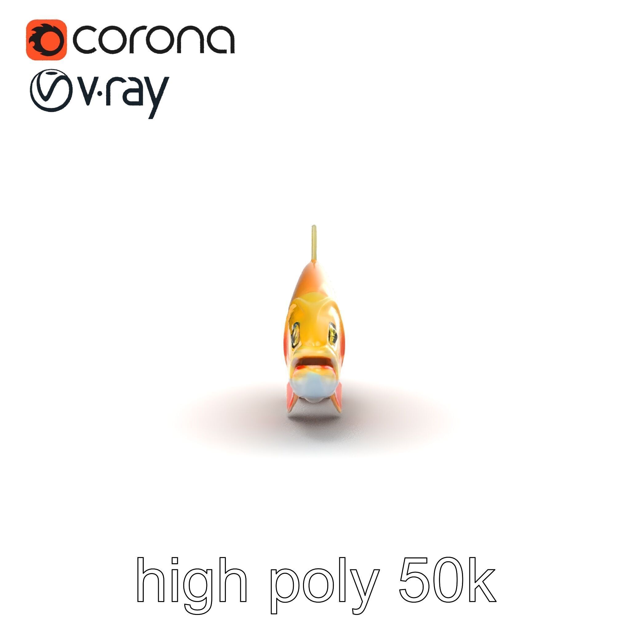 Golden Rainbow Trout 3D Realistic Model Pack Low-poly 3D model_25