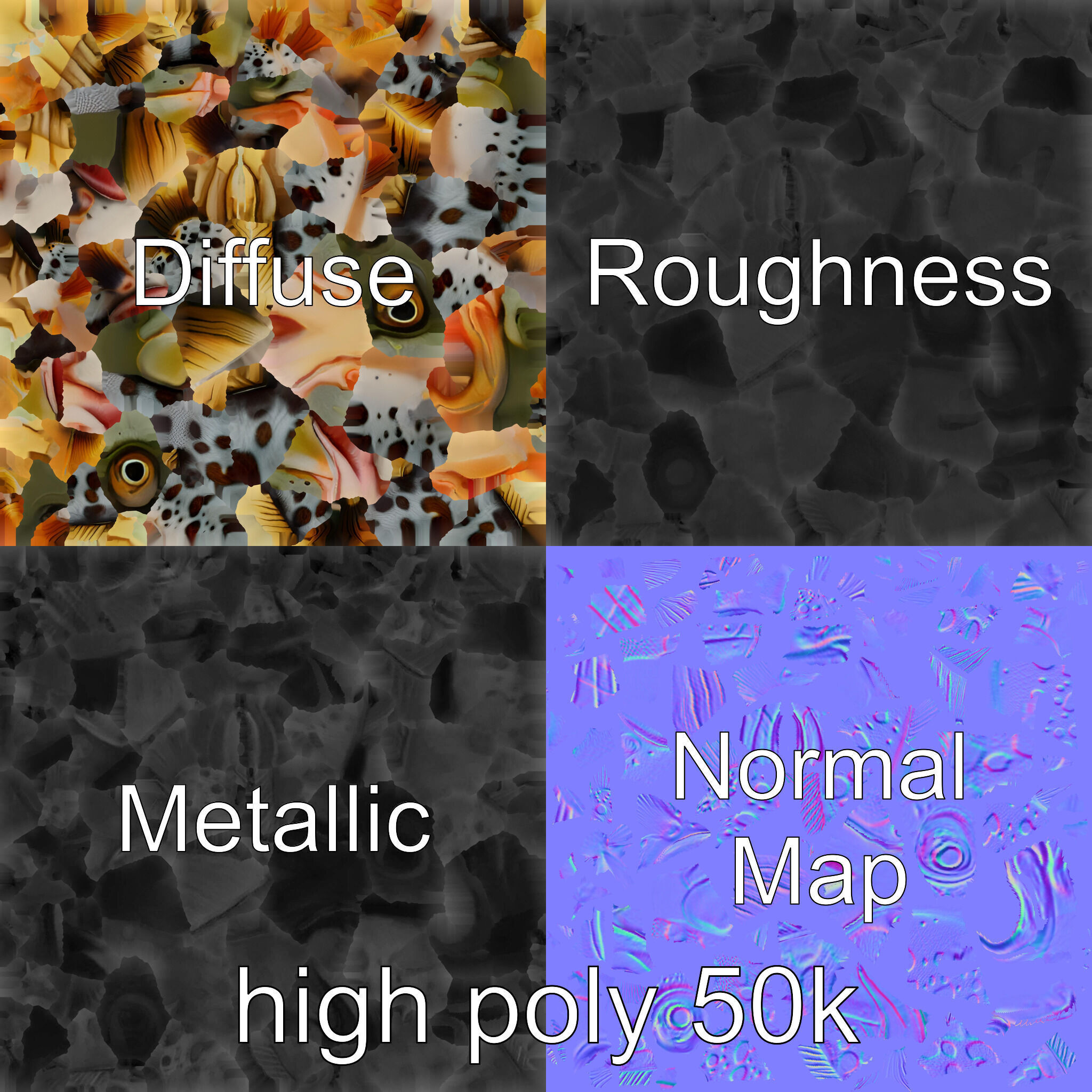 Hybrid Splake Fish Anatomical Detail model pack Low-poly 3D model_3