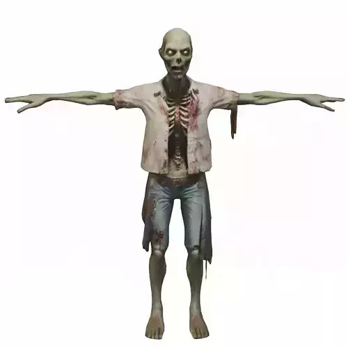 Realistic Zombie 3D Model Undead Horror Creature Game