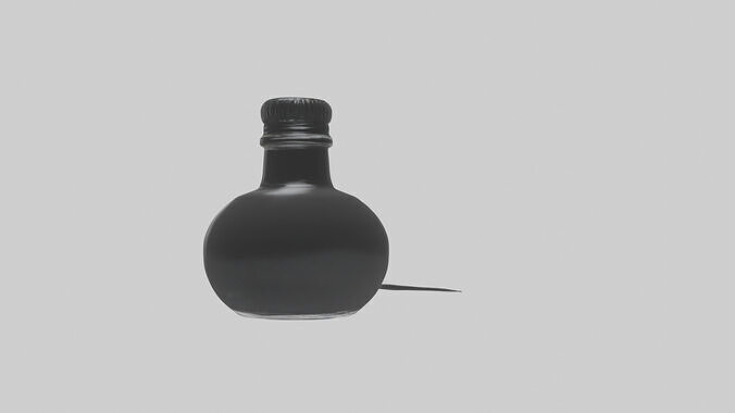 Ink Bottle model Low-poly 3D model 2