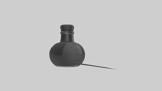 Ink Bottle model Low-poly 3D model 3