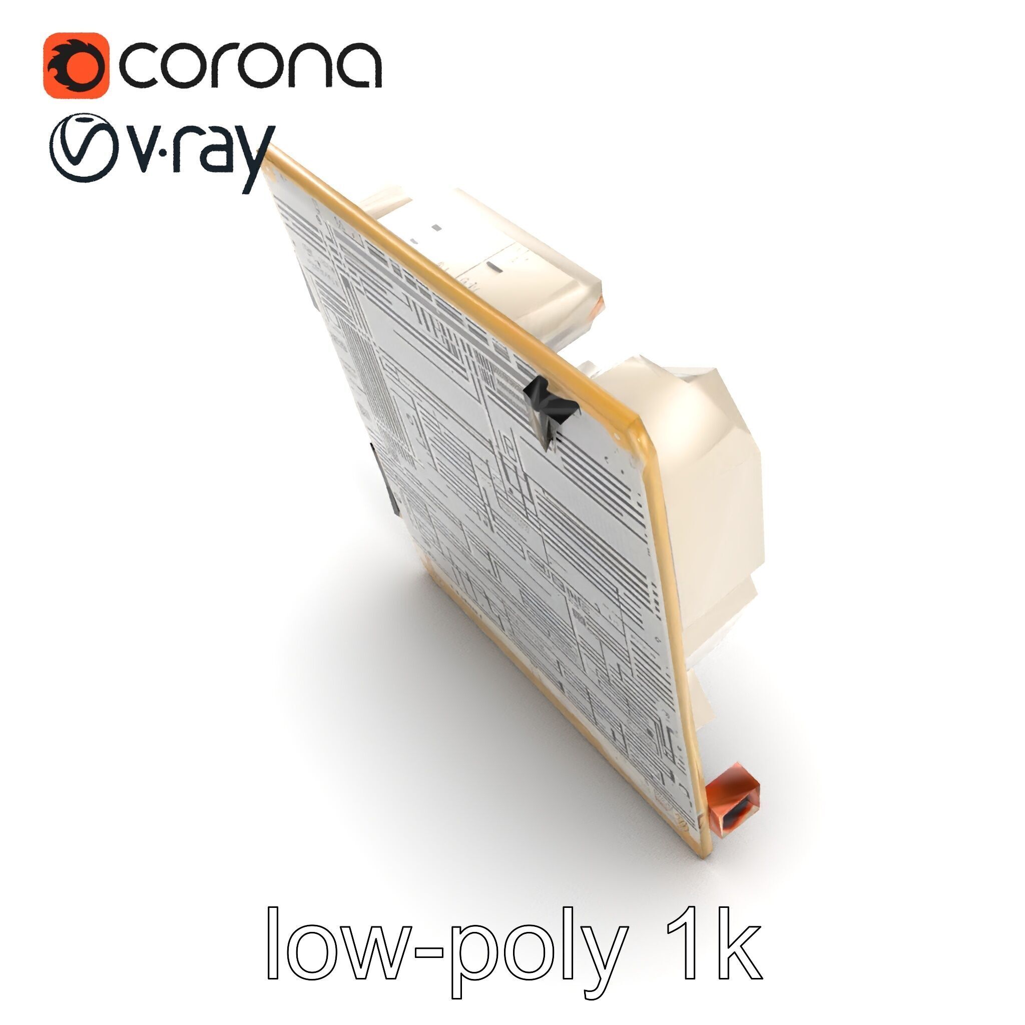 Designer Motherboard with Rose Gold Trim model pack Low-poly 3D model_12