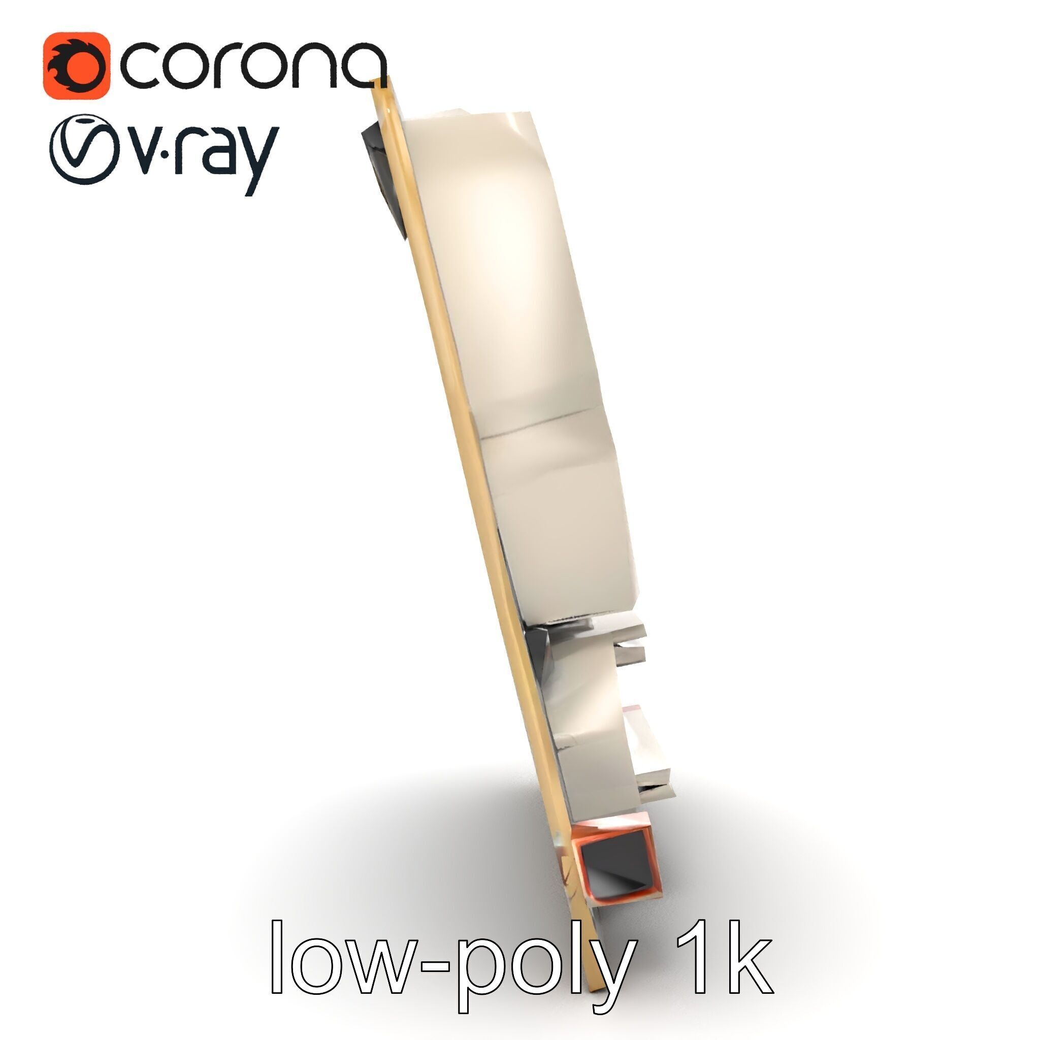 Designer Motherboard with Rose Gold Trim model pack Low-poly 3D model_20