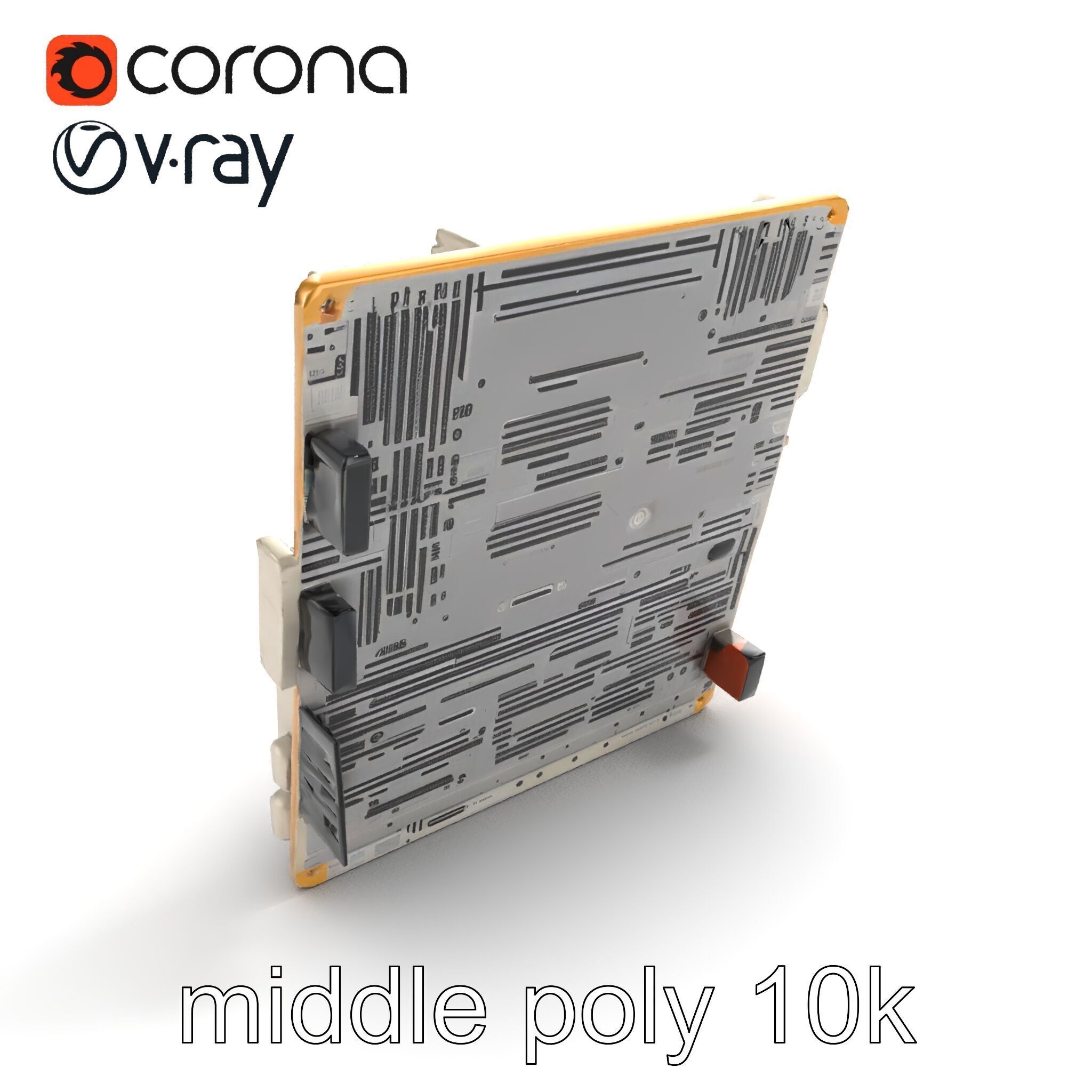 Designer Motherboard with Rose Gold Trim model pack Low-poly 3D model_7