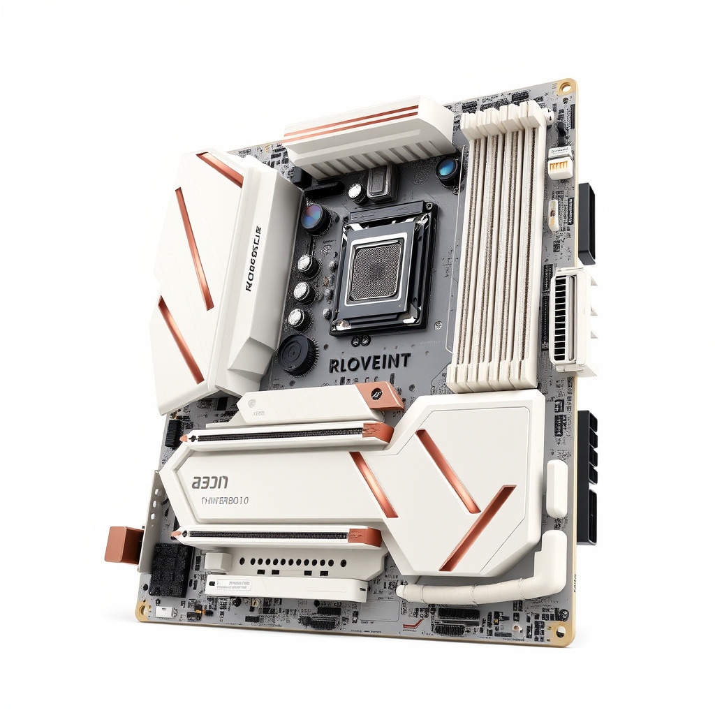 Designer Motherboard with Rose Gold Trim model pack Low-poly 3D model_3