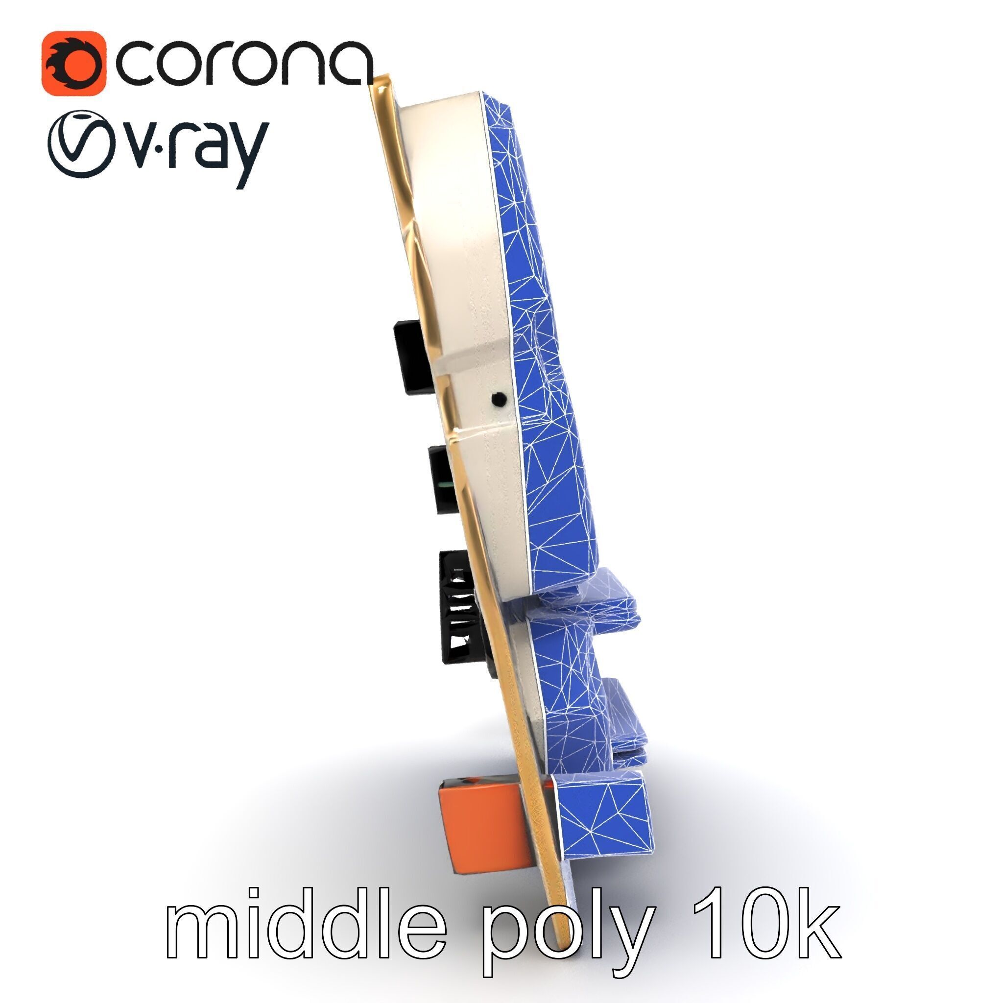 Designer Motherboard with Rose Gold Trim model pack Low-poly 3D model_15